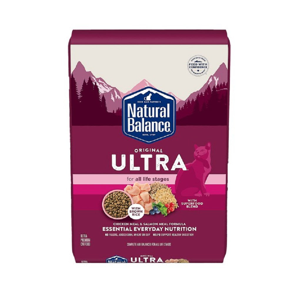 Premium Ultra Cat Dry Food - Chicken & Salmon Flavor for Adult Cats | High Protein, Grain-Free Kibble for Healthy Skin & Coat | Ideal for Indoor & Outdoor Cats