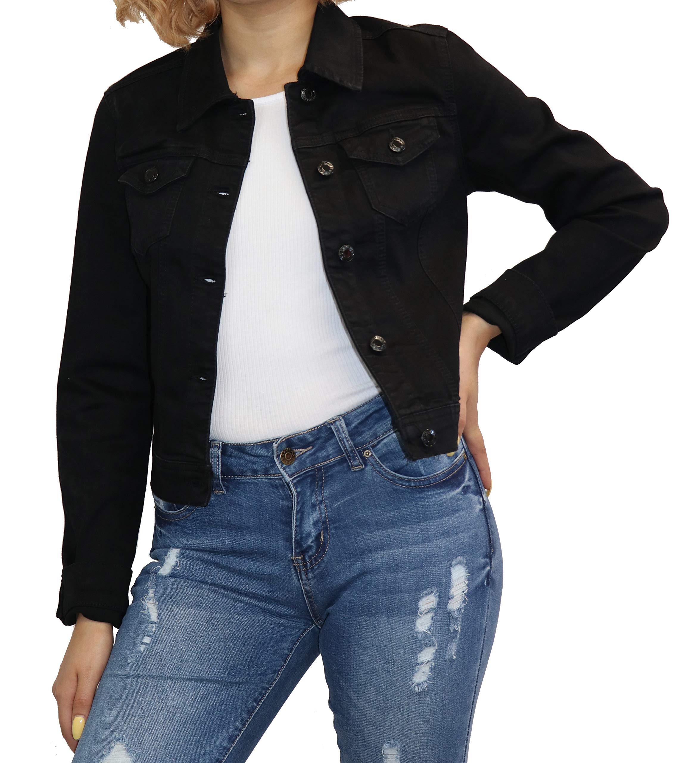 Women's Denim Jean Jacket with Button Down - Casual & Stylish Wax Coating for Everyday Wear | Perfect for Layering, Outdoors, and Street Fashion