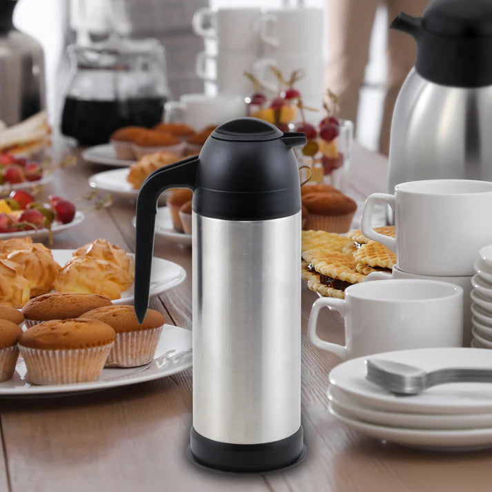 Winco 33 Oz Insulated Creamer - Double Wall Stainless Steel Coffee Carafe for Hot & Cold Beverages - Perfect for Coffee Shops, Restaurants, and Home Use