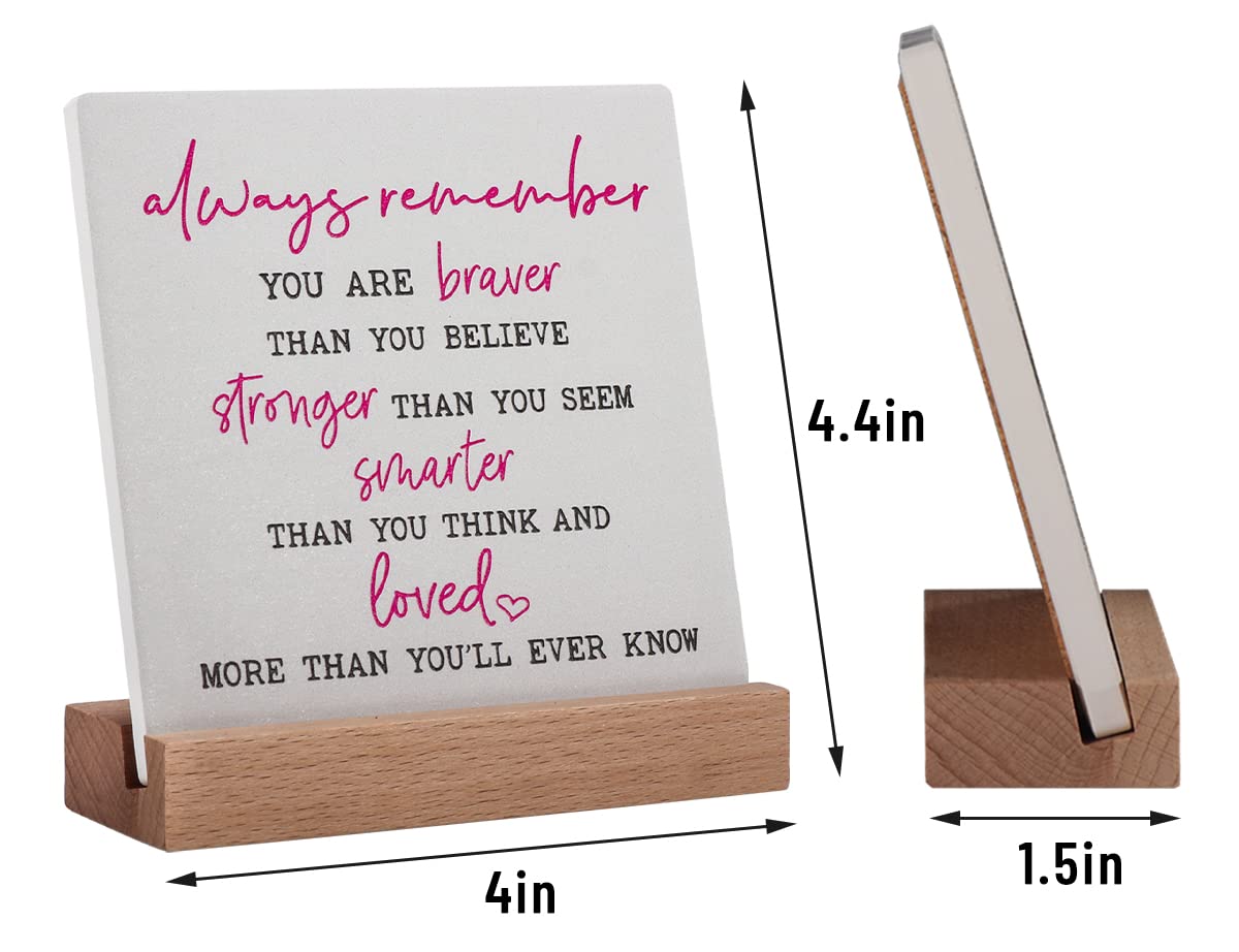 Inspirational Quote Gifts for Women - Motivational Plaque with Positive Sayings for Friends, Coworkers, Bestie, Son, Daughter, Niece, Nephew - Office & Home Desk Decor - Perfect for Encouragement, Graduation Gifts & Work Motivation