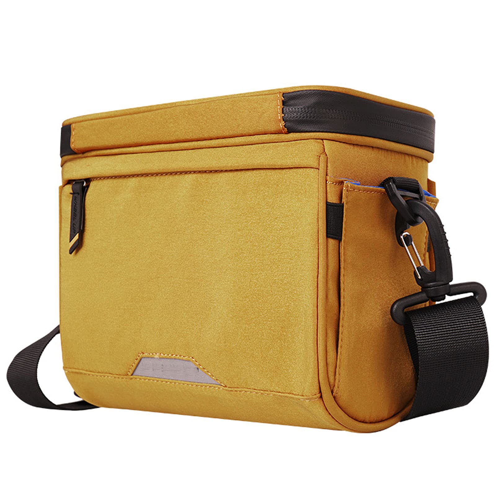 DSMGLSBB Large-Capacity Waterproof Bike Handlebar Bag - MTB Bicycle Front Bag with Touchscreen Phone Window & Adjustable Shoulder Strap for Road/Mountain Biking - Perfect for Commuting, Cycling Tours & Outdoor Adventures (Yellow)