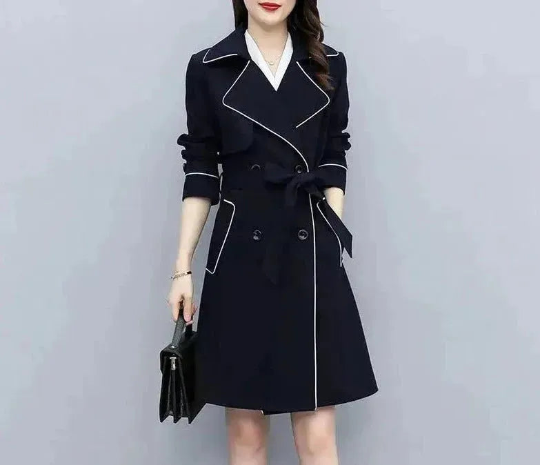 Premium Women's Mid-Length Trench Coat - Waterproof Lightweight Outerwear for Fall & Spring | Office, Travel & Casual Wear