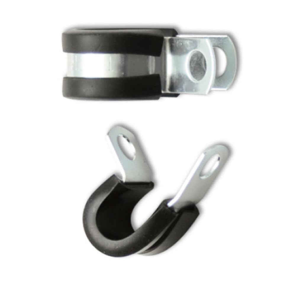 Vibrant Cushion Clamps for 3/5in 12AN Hose - Heavy Duty Stainless Steel Hose Clamps (Pack of 10) - Perfect for Automotive, Marine, and Industrial Fluid Systems