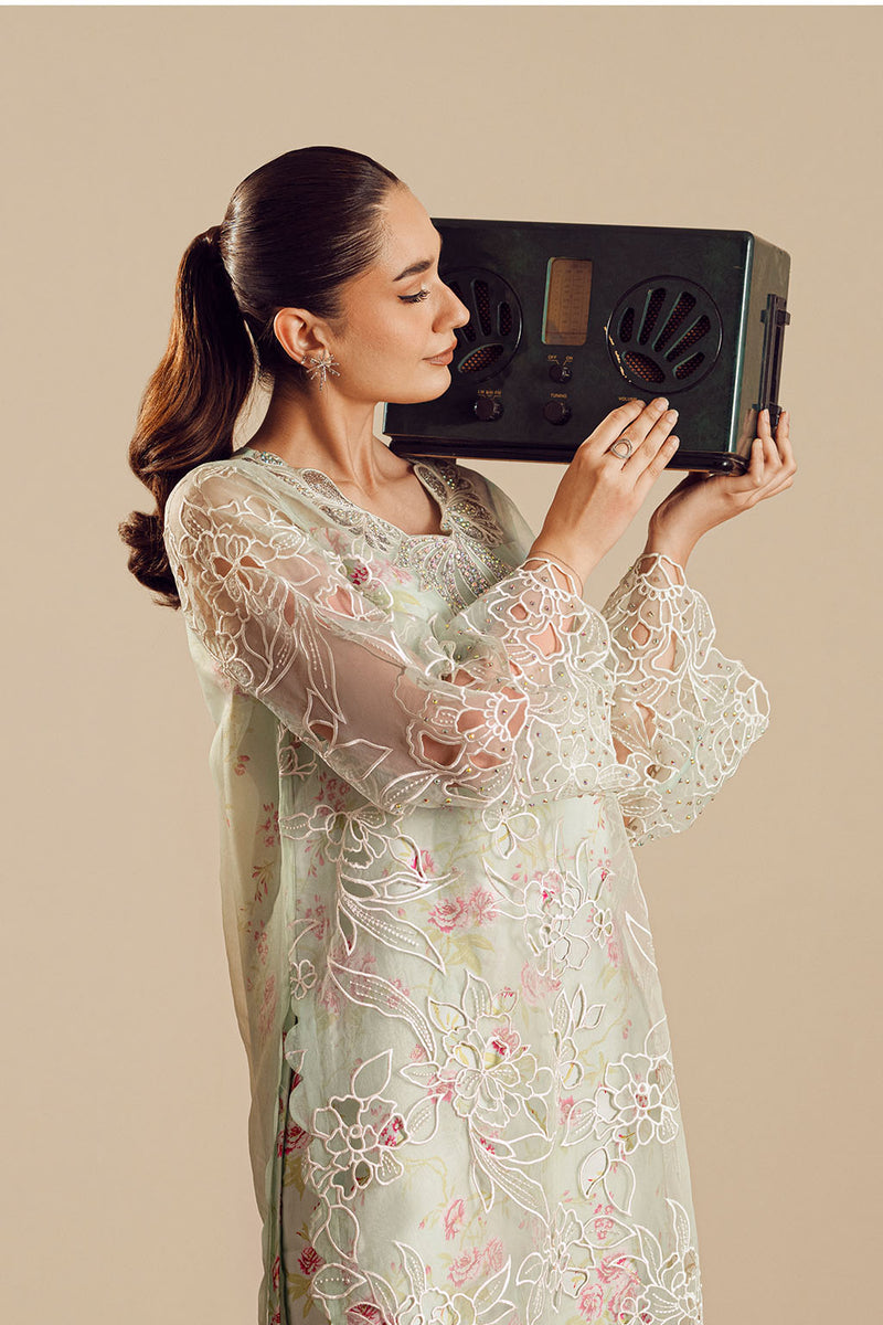 Elegant Charmeuse Silk & Organza Pista Stitched Suit for Women | Vanya | Perfect for Weddings, Parties & Special Occasions