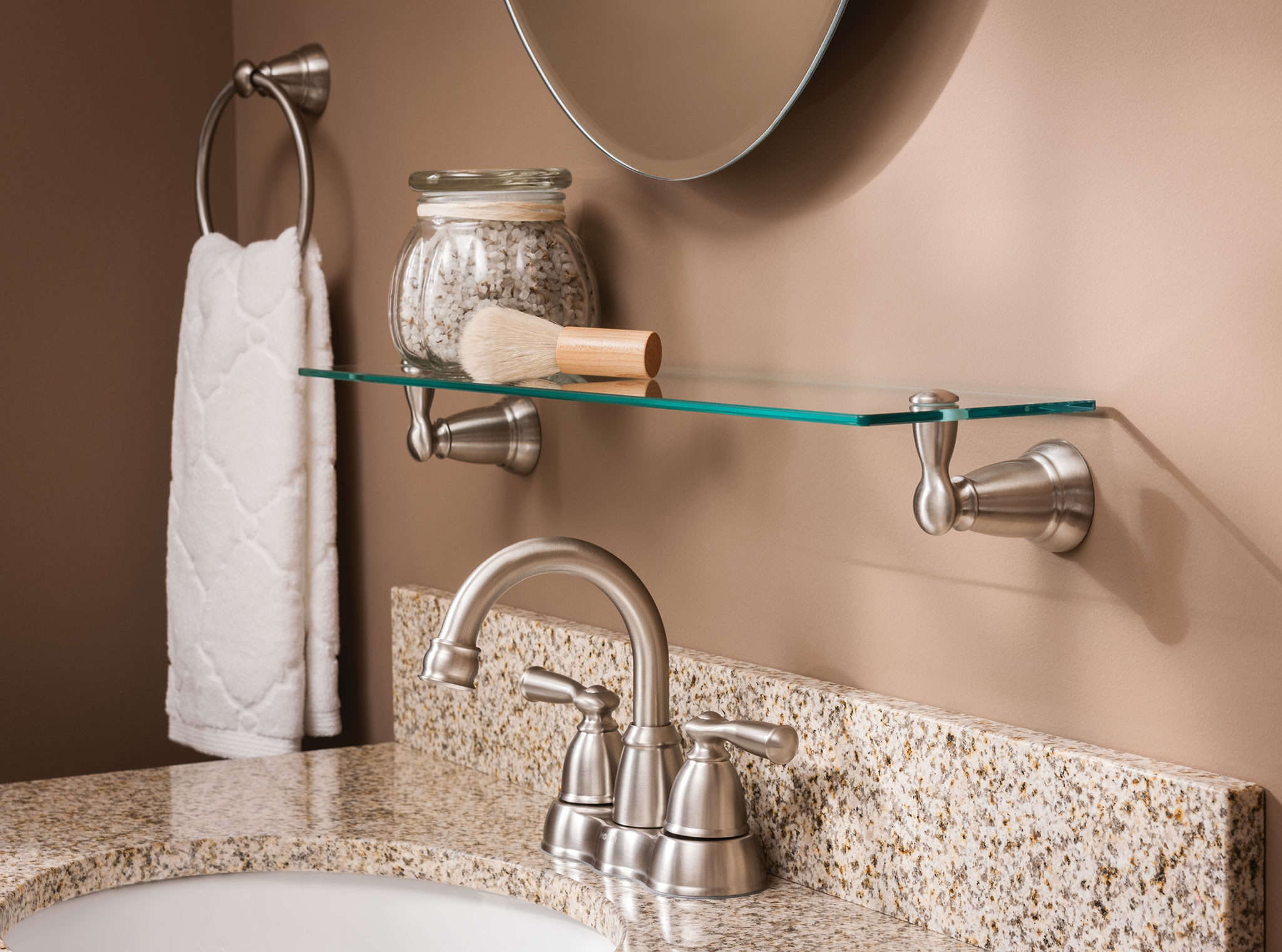 Banbury Chrome Two Handle High Arc Bathroom Faucet - Modern Waterfall Spout for Vanity Sink, Perfect for Bathroom & Powder Room Renovations