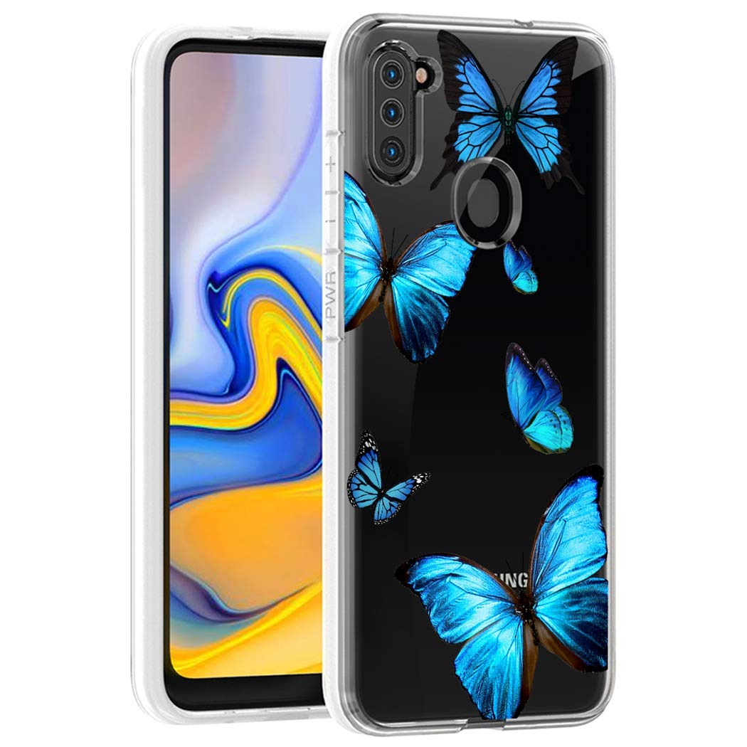 Samsung Galaxy A11 Case - Clear Soft TPU Shockproof Protective Phone Cover for Women & Girls (Butterfly Design) | Slim Fit, Anti-Scratch & Durable Protection for Everyday Use, Work & Travel