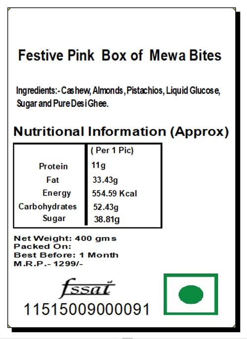 Premium Diwali Gift Box - Festive Pink Mewa Bites | Traditional Indian Sweets for Diwali Celebrations, Festive Gifting & Family Gatherings