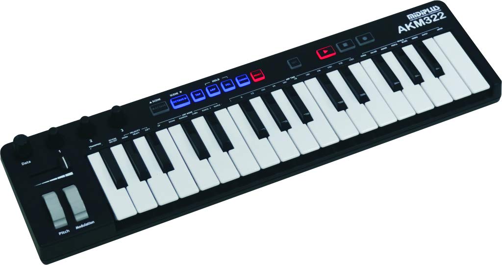 MIDIPLUS AKM322 32-Key Mini USB MIDI Keyboard Controller - Perfect for Music Production, Studio Recording & Live Performance