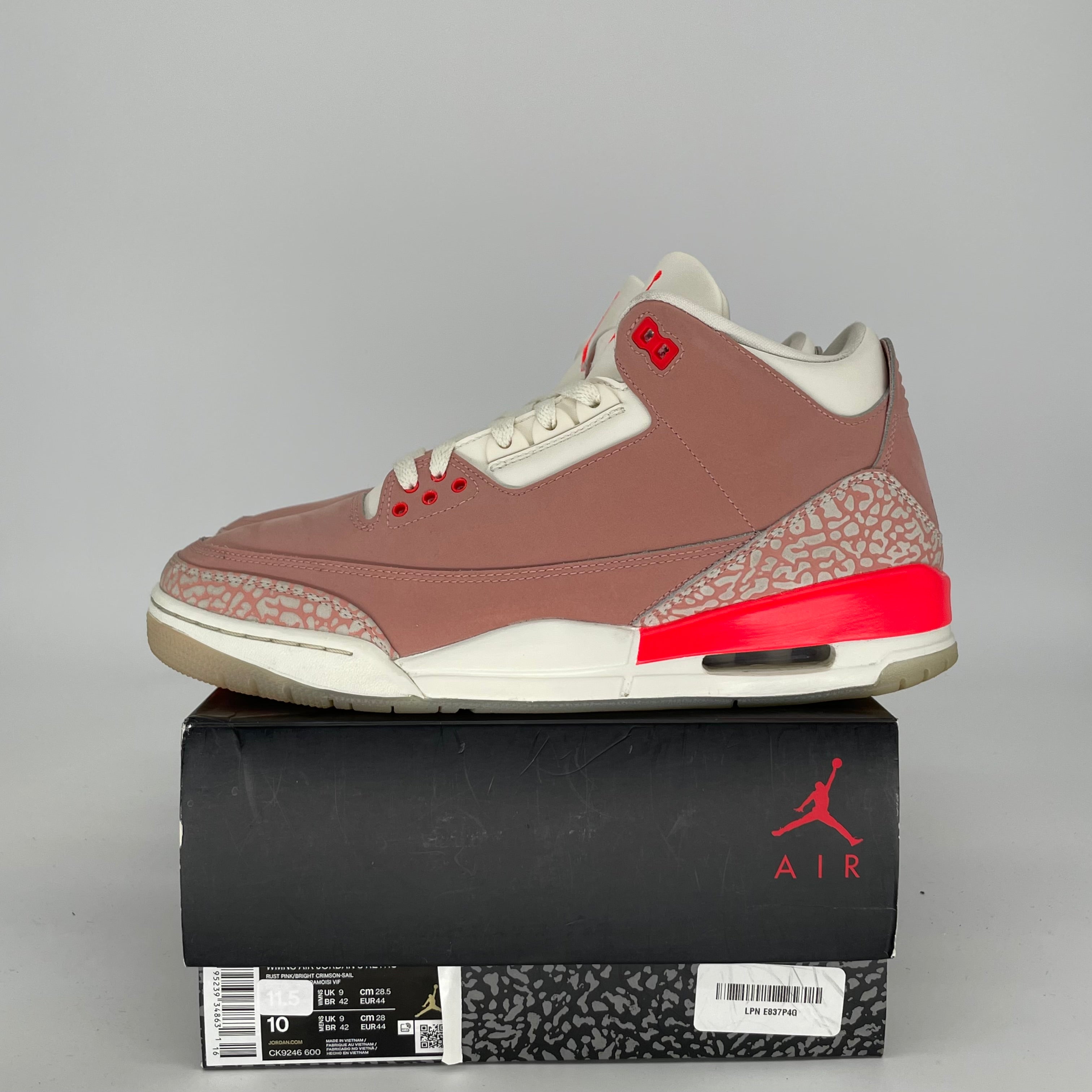 AIR JORDAN 3 Rust Pink Women's Basketball Shoes Size 10/11.5W - Style CK9246-600 | Retro Sneakers for Running, Gym Workouts & Streetwear Fashion