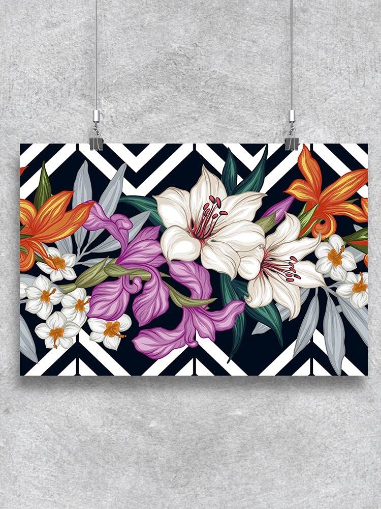 Vibrant Tropical Flowers Wall Art Poster - Perfect for Home Decor, Living Room, Bedroom & Office