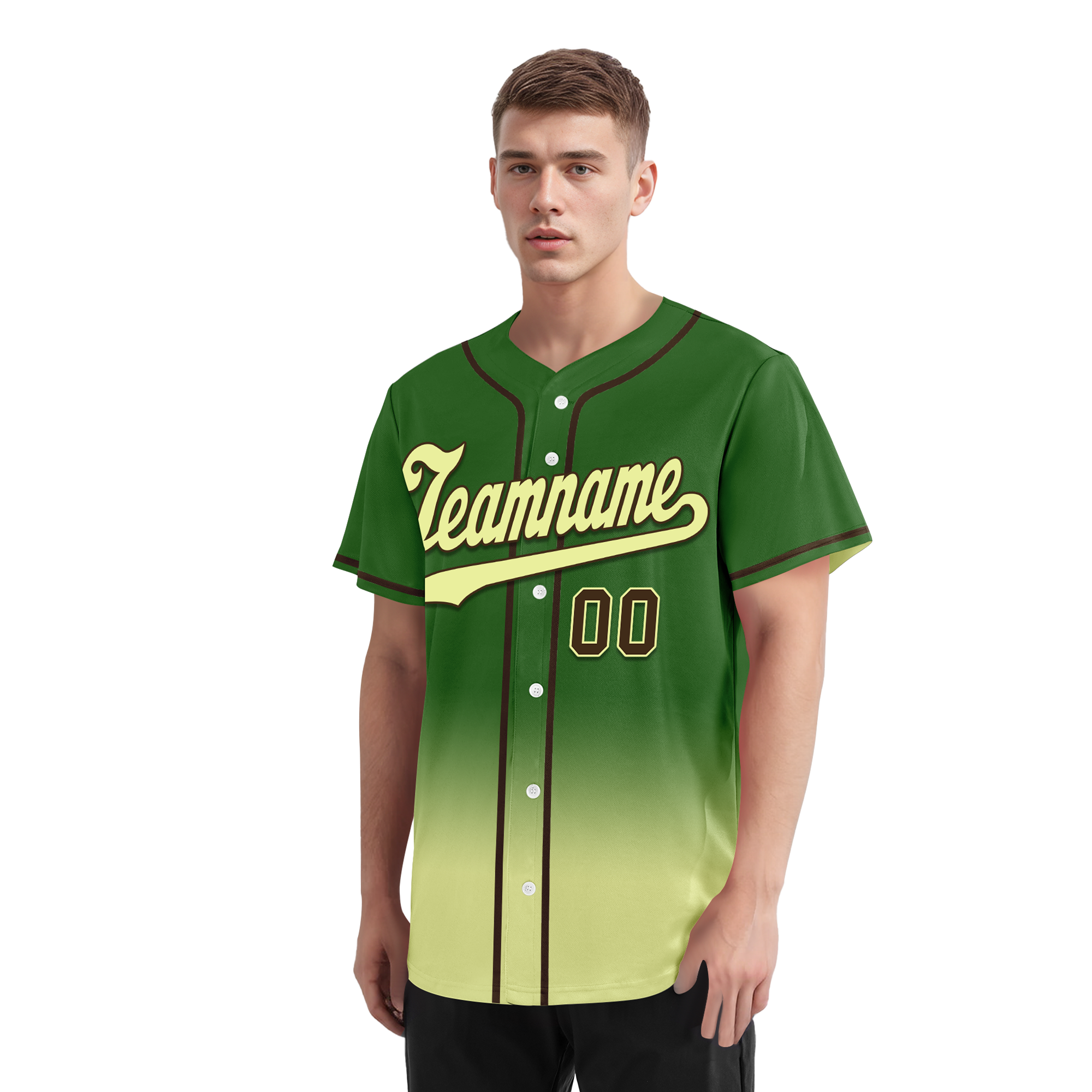 Custom Green Fade Personalized Baseball Jersey - Authentic Fashion Sportswear BSBJ01 D0a70f7 for Team Uniforms, Fan Gear & Casual Wear