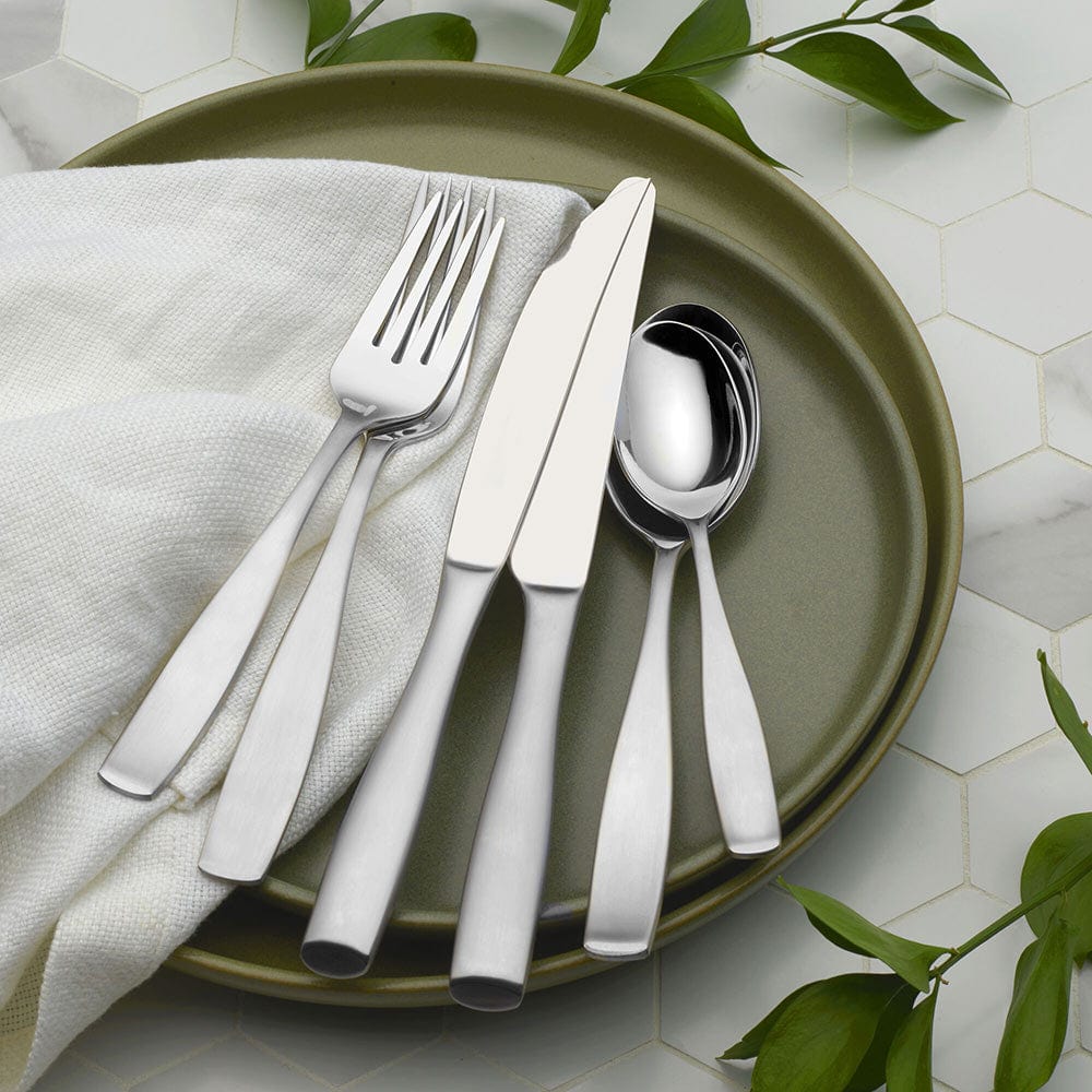 75-Piece Satin Loft Flatware Set - Service for 12 - Premium Stainless Steel Cutlery Set for Formal Dining, Dinner Parties & Holiday Entertaining