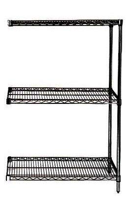 Omega 3-Tier Black Add-On Shelving Unit - 12