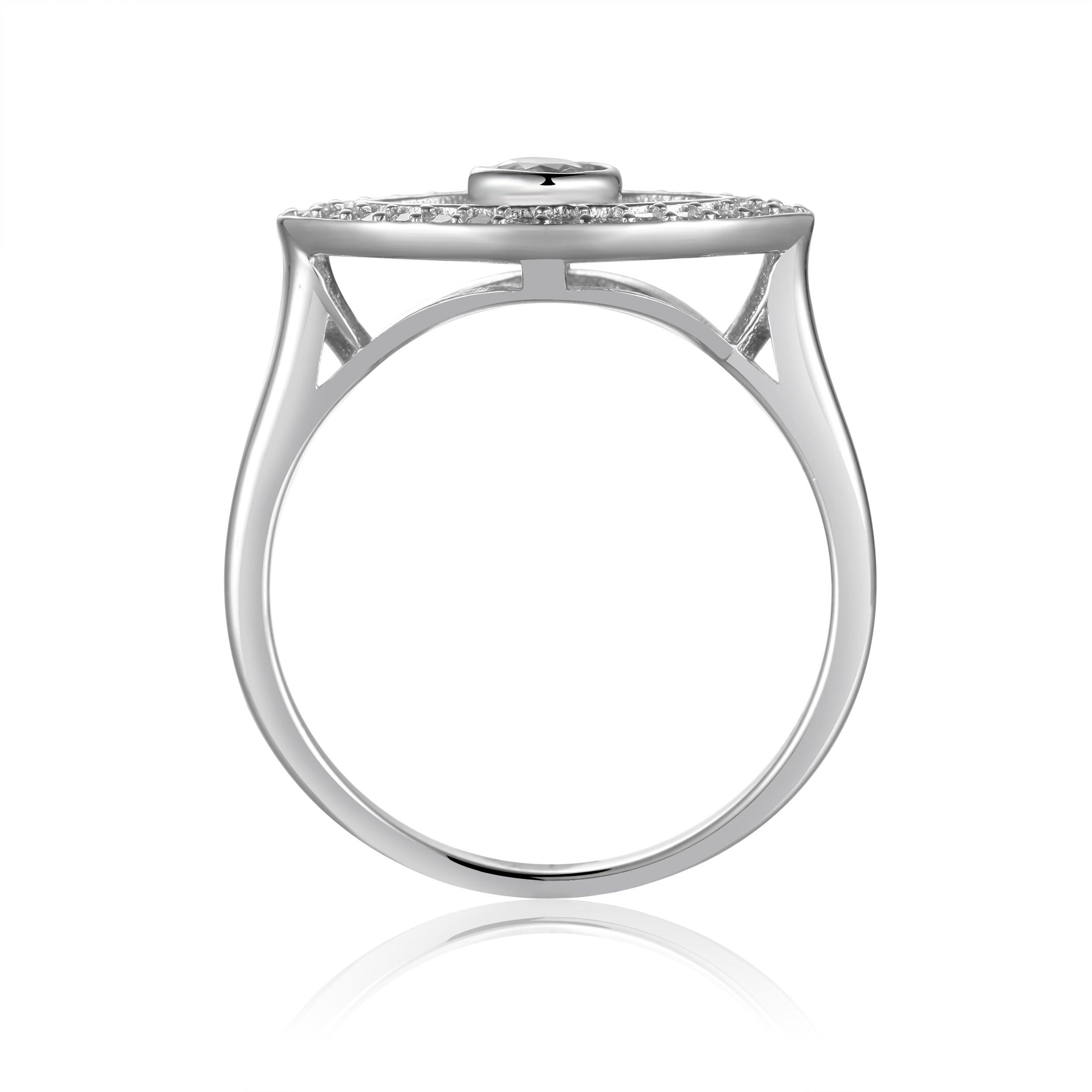 White Topaz Evil Eye Ring for Women - Protection Jewelry for Good Luck & Positive Energy | Perfect for Everyday Wear, Gifts & Spiritual Healing