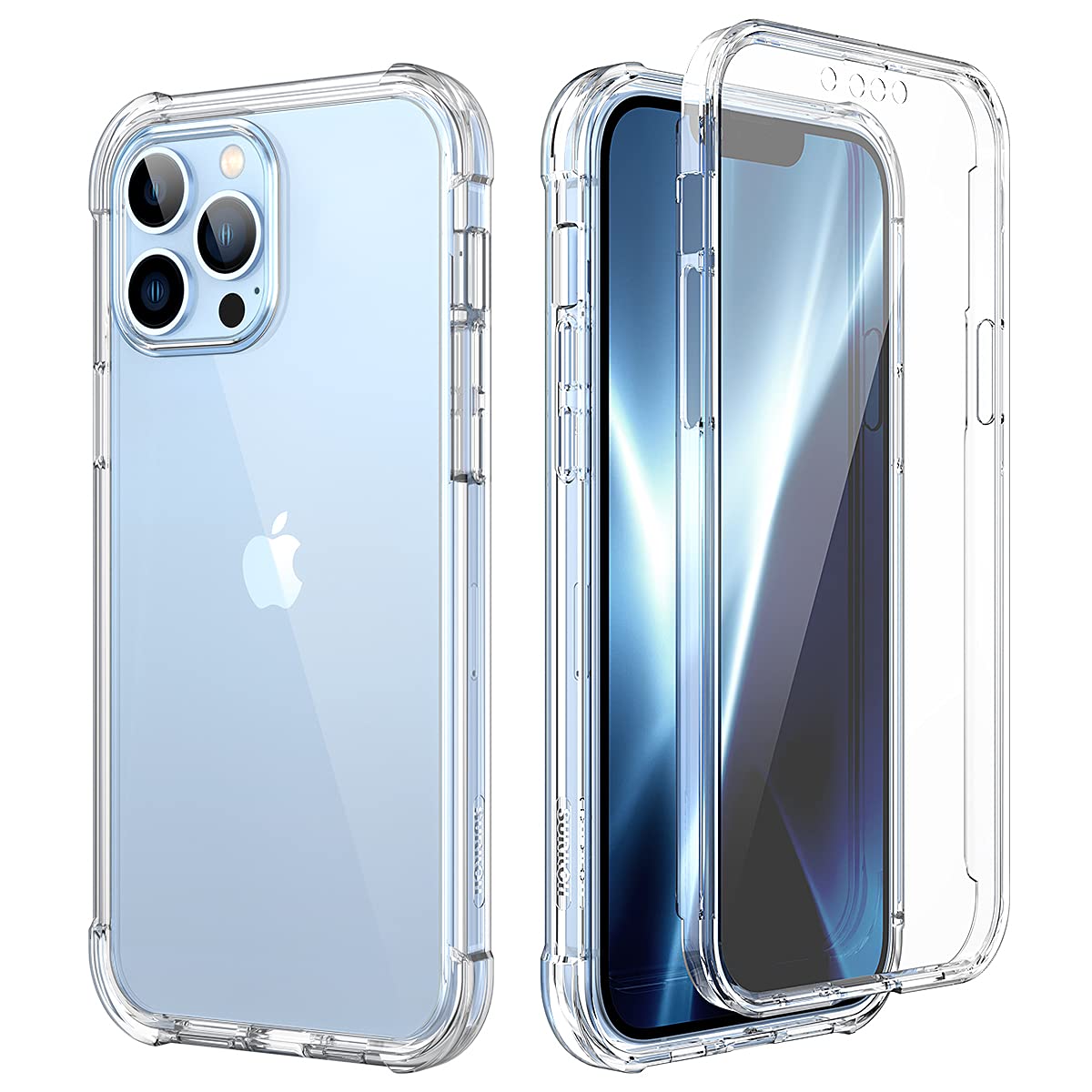 SURITCH iPhone 13 Pro Max Case 6.7-inch [Built-in Screen Protector] - Clear Shockproof Rugged Cover with Full Body Protection | Perfect for Outdoor Activities, Work & Daily Use