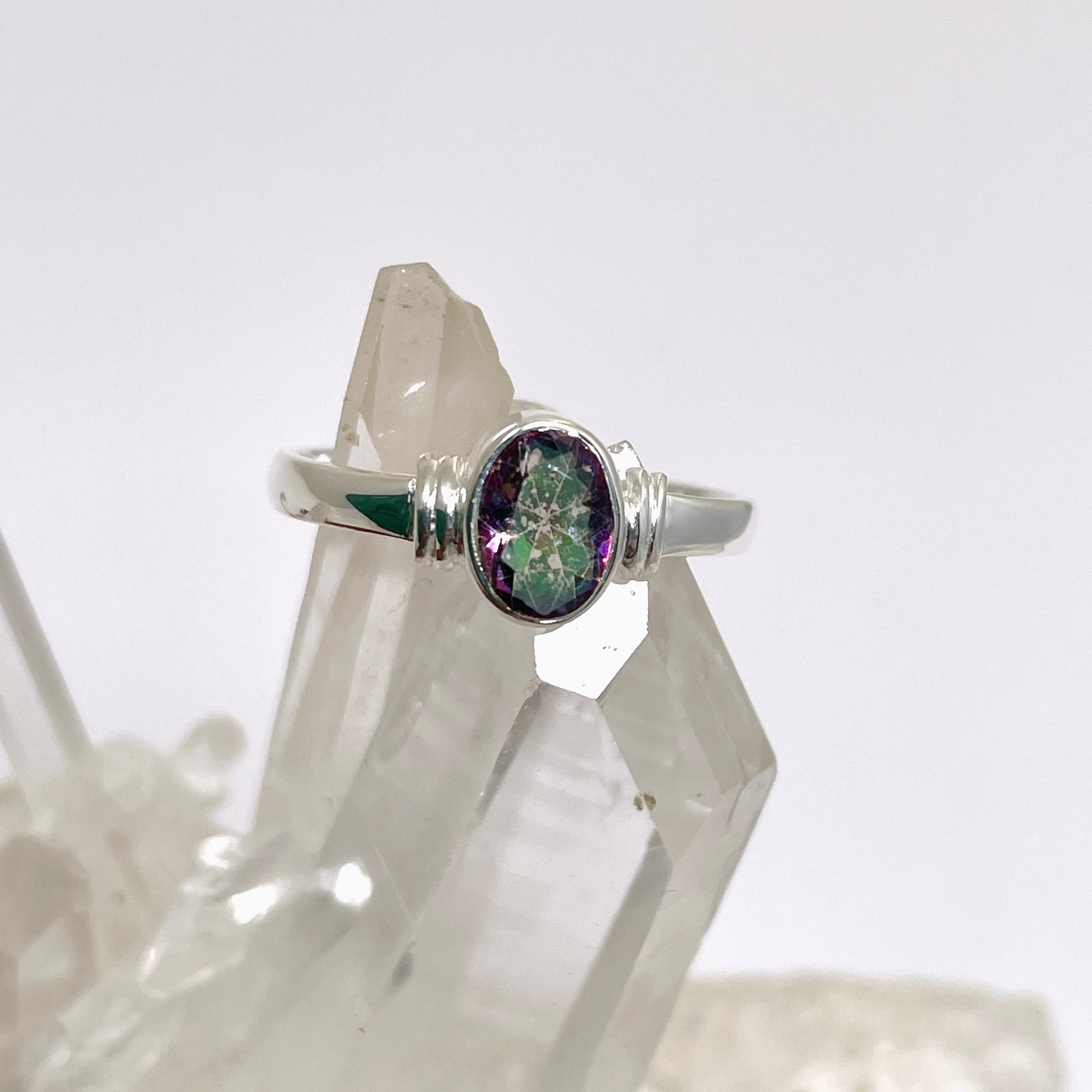 Natural Mystic Topaz Oval Faceted Gemstone in Sterling Silver Decorative Pendant R4831 - Perfect for Jewelry Making, Gift Giving & Special Occasions