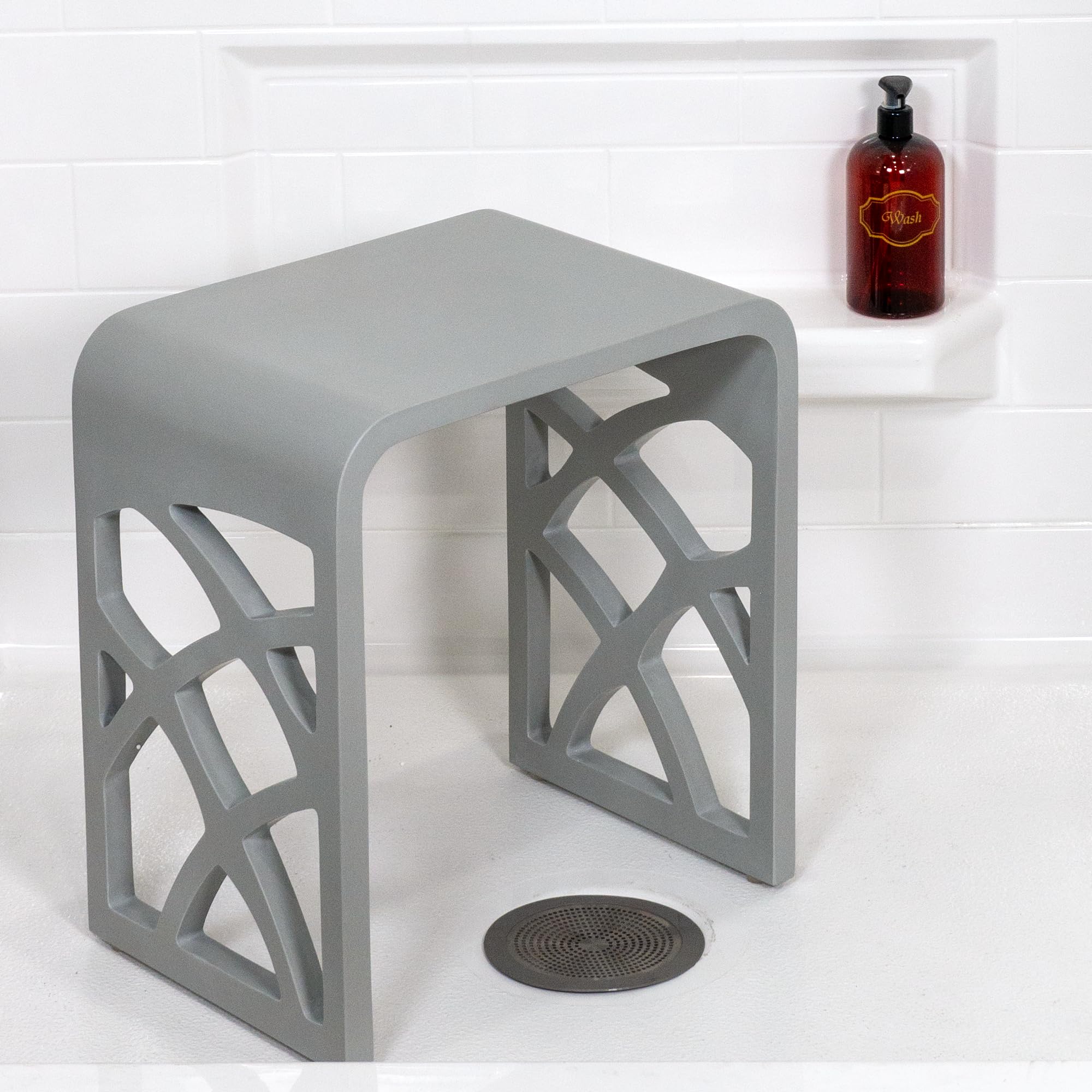 Premium M3 Bathroom Shower Chair - 300 LB Capacity Non-Slip Gray Matte Seat for Elderly & Disabled Adults - FSA/HSA Eligible - Ideal for Safe Bathing & Shower Stalls