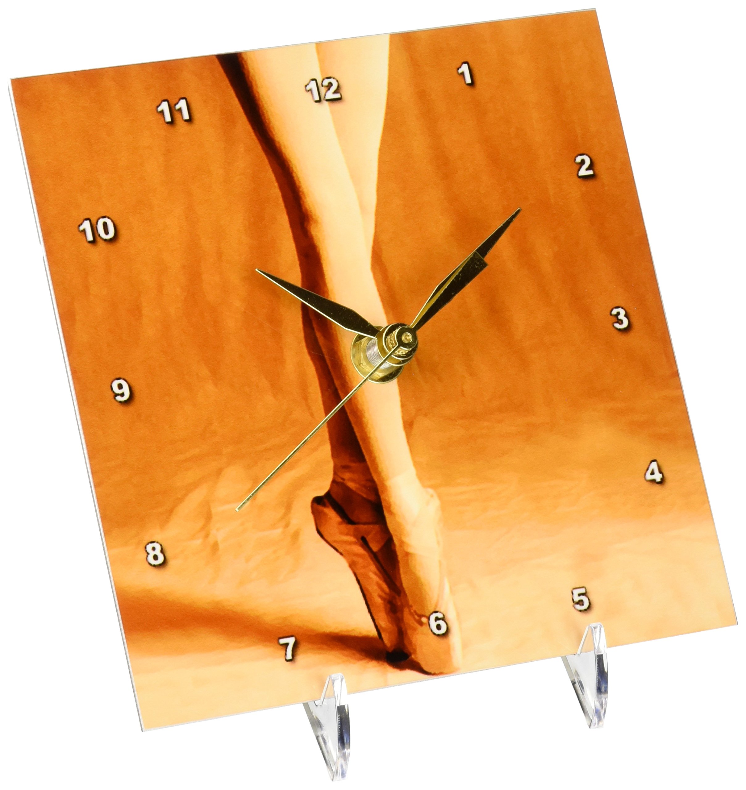 3D Rose LLC Ballerina 6x6 Inch Elegant Desk Clock - Perfect for Home, Office, and Gift Giving