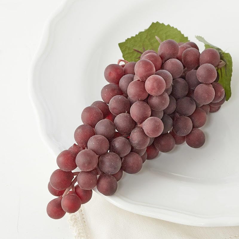 Factory Direct Bulk Purple Artificial Grape Clusters - Set of 3 Realistic Fake Grapes for Home Decor, Wedding Centerpieces, and DIY Crafts