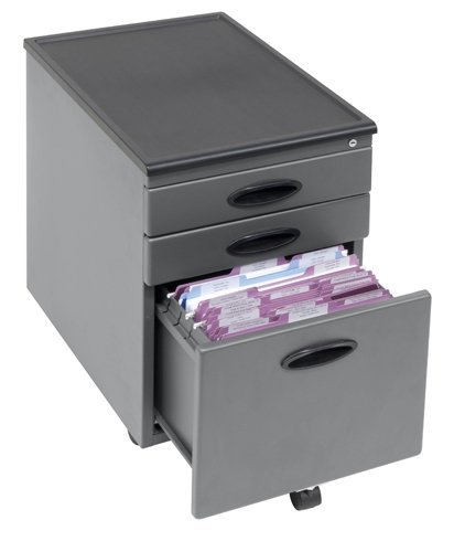 51102 Silver & Black File Cabinet - 2-Drawer Office Storage for Documents, Folders & Supplies | Perfect for Home, Office & Workspace Organization
