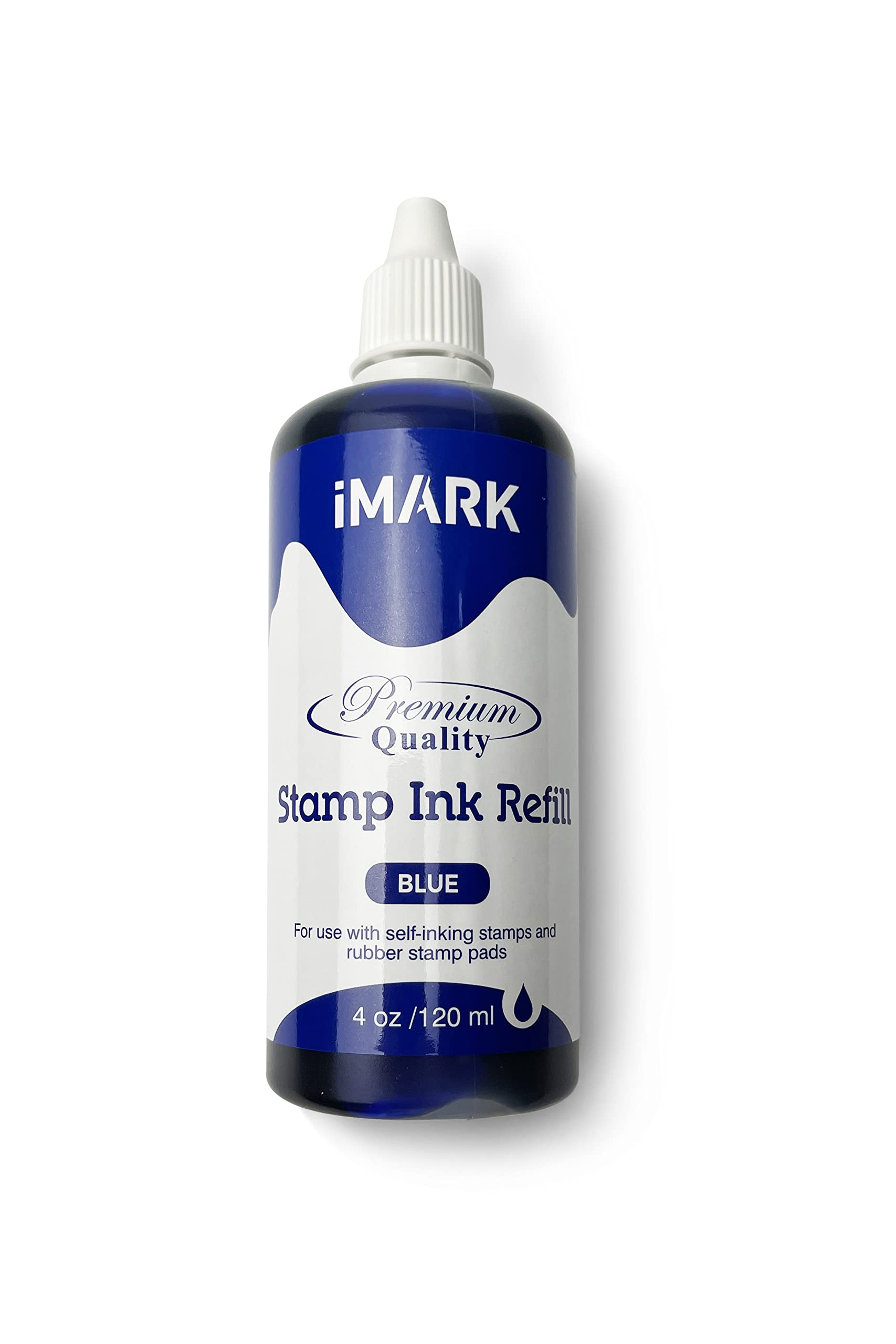 Premium Blue Refill Ink for Self-Inking Stamps - 4oz for Office & Crafting