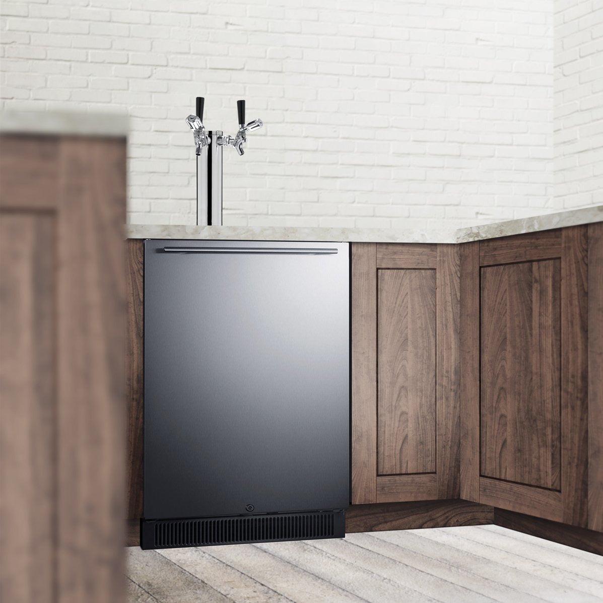 SUMMIT 24 Inch Built-In Kegerator with TapLock - Stainless Steel Beer Dispenser for Home Bars & Entertaining (SBC677BITWINTL) - Perfect for Parties, Basement Bars & Commercial Use