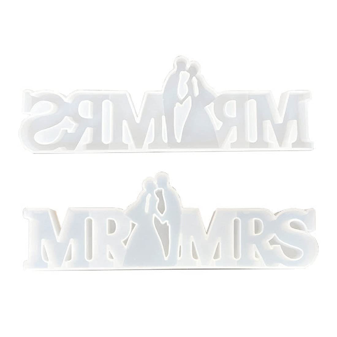 Yalulu Mr & Mrs Resin Casting Mold - Epoxy Silicone Letter Molds for Wedding Decor, Party Signs & Home Decoration - Perfect for DIY Table Name Plates, Anniversary Gifts & Craft Projects