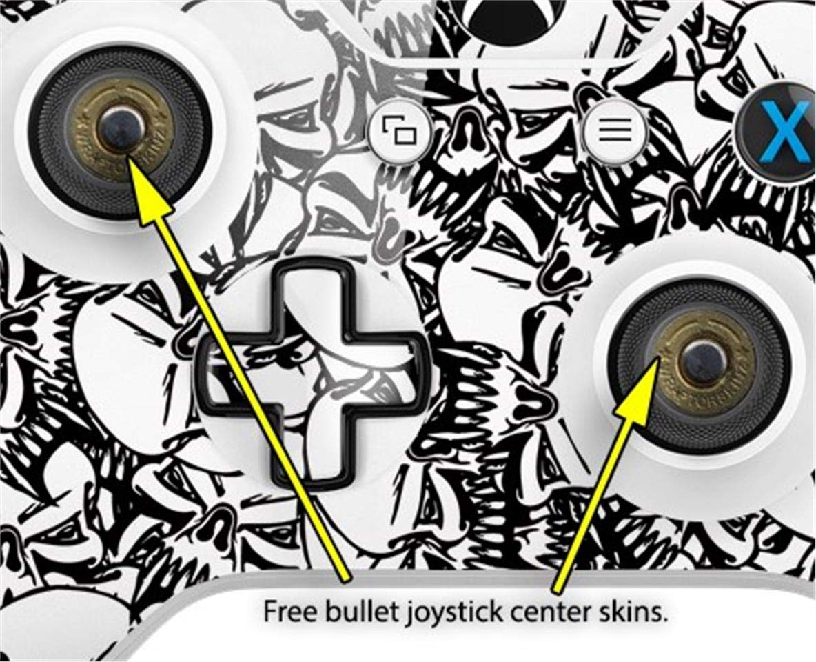WraptorSkinz Vinyl Skin Wrap for XBOX One S/X Controller - Scattered Skulls White Design | Protective Decal Cover | Custom Gaming Accessory | Perfect for Gaming Enthusiasts & Personalization (Controller Not Included)