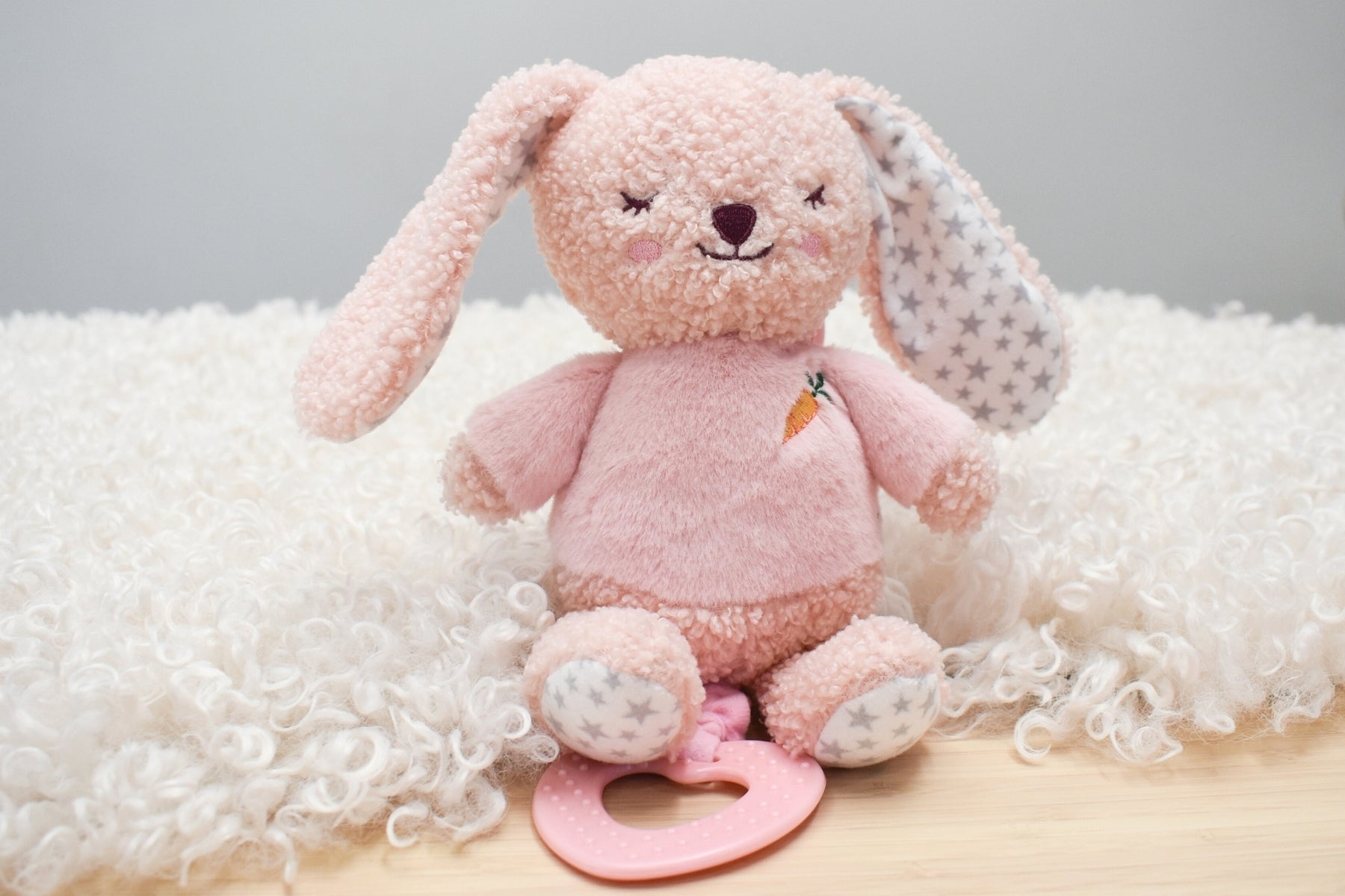 Snuggle Buddy Berry Bunny Jiggle & Shake Clip Toy - Soft Plush Sensory Toy for Babies & Toddlers - Perfect for Strollers, Car Seats & Cribs