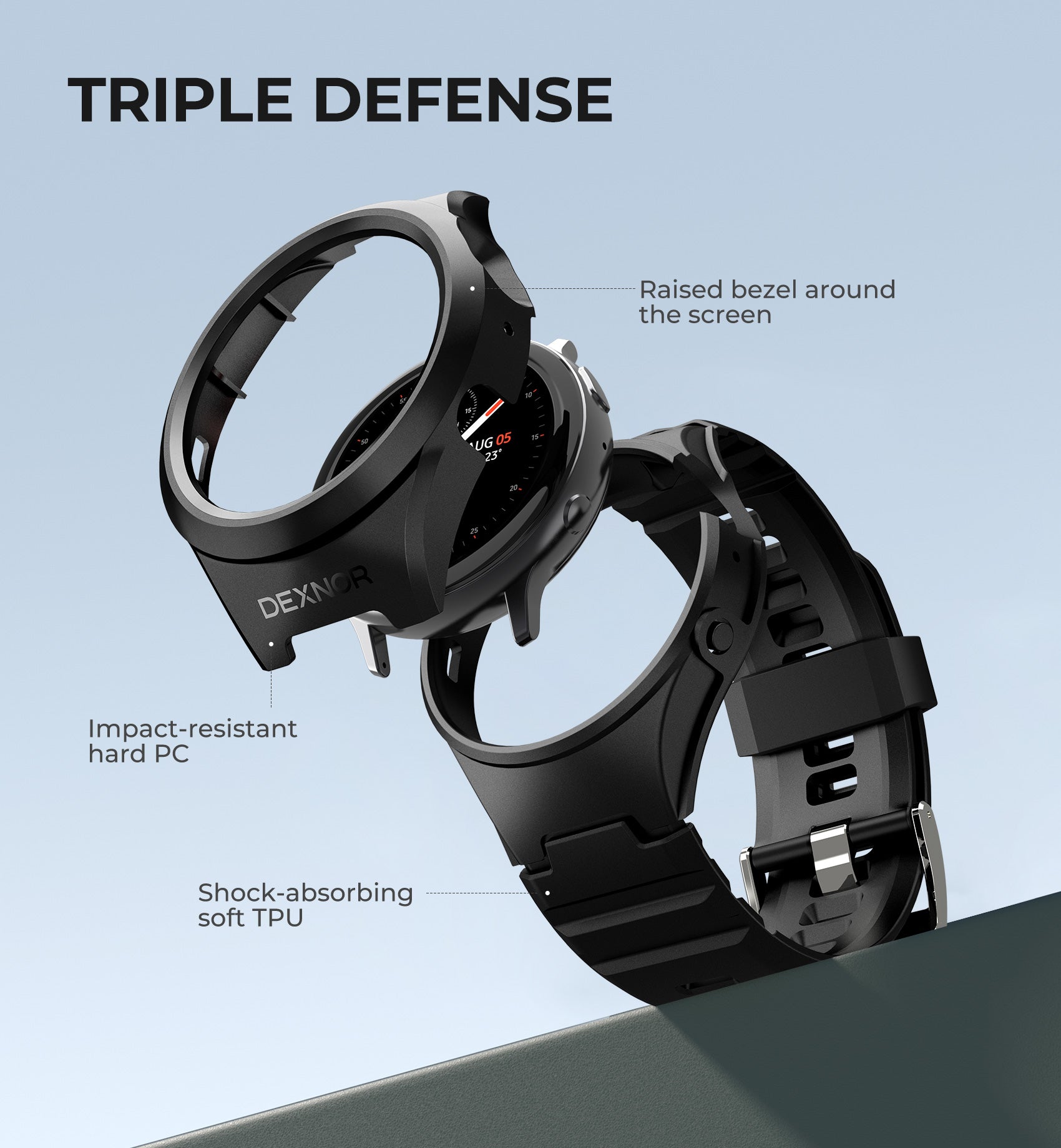 Premium Silicone Replacement Band for Samsung Galaxy Watch Active 2 (44mm) - Comfortable Durable Sport Strap for Workouts, Running & Daily Wear