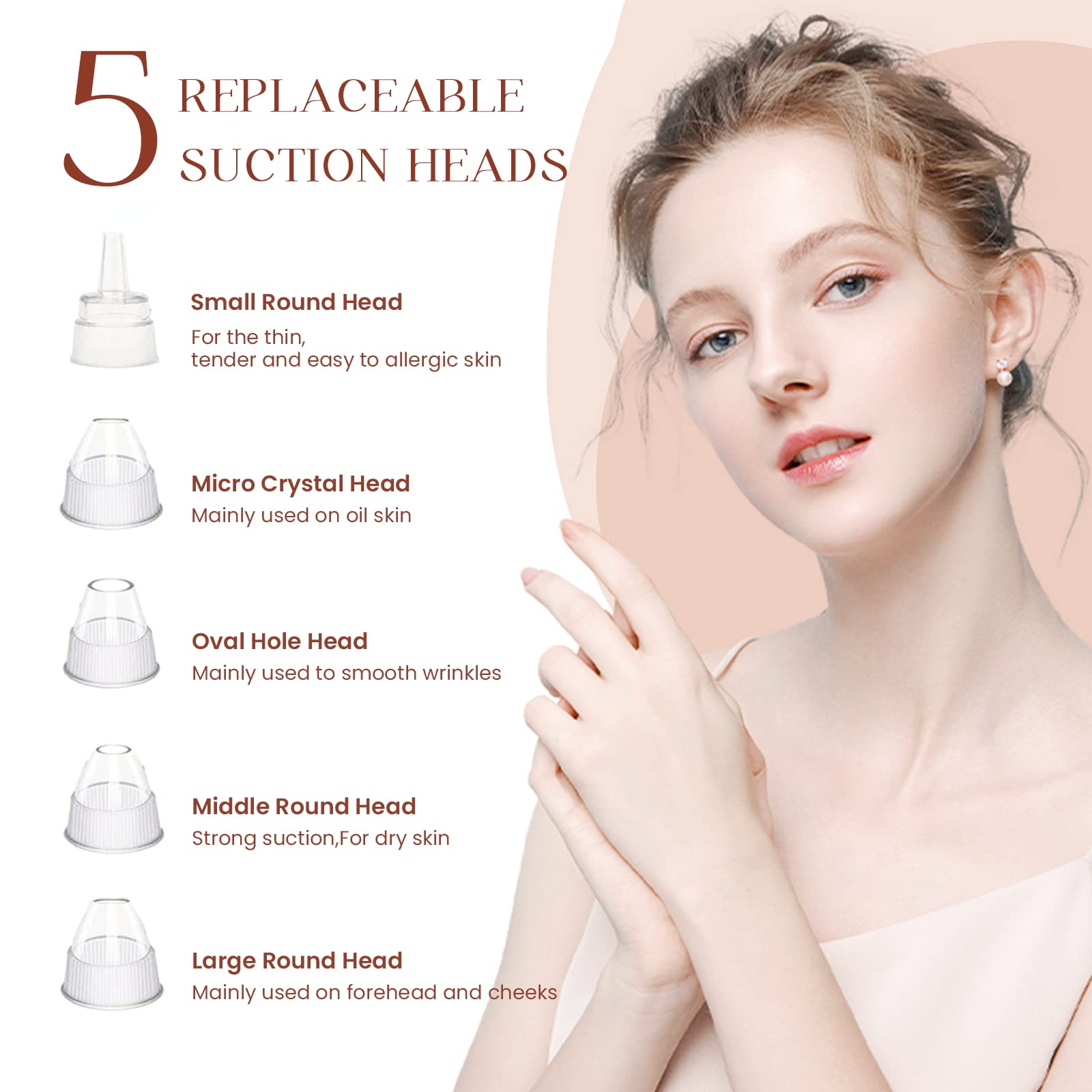 Electric Blackhead Remover Vacuum - 5 Suction Power & Probes for Deep Pore Cleaning | Facial Care at Home