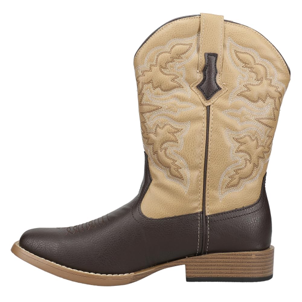 ROPER Men's Classic Square Toe Cowboy Boots - Western Style Leather Boots for Men - Comfortable Riding & Work Boots - Perfect for Country Dancing, Rodeos & Outdoor Activities