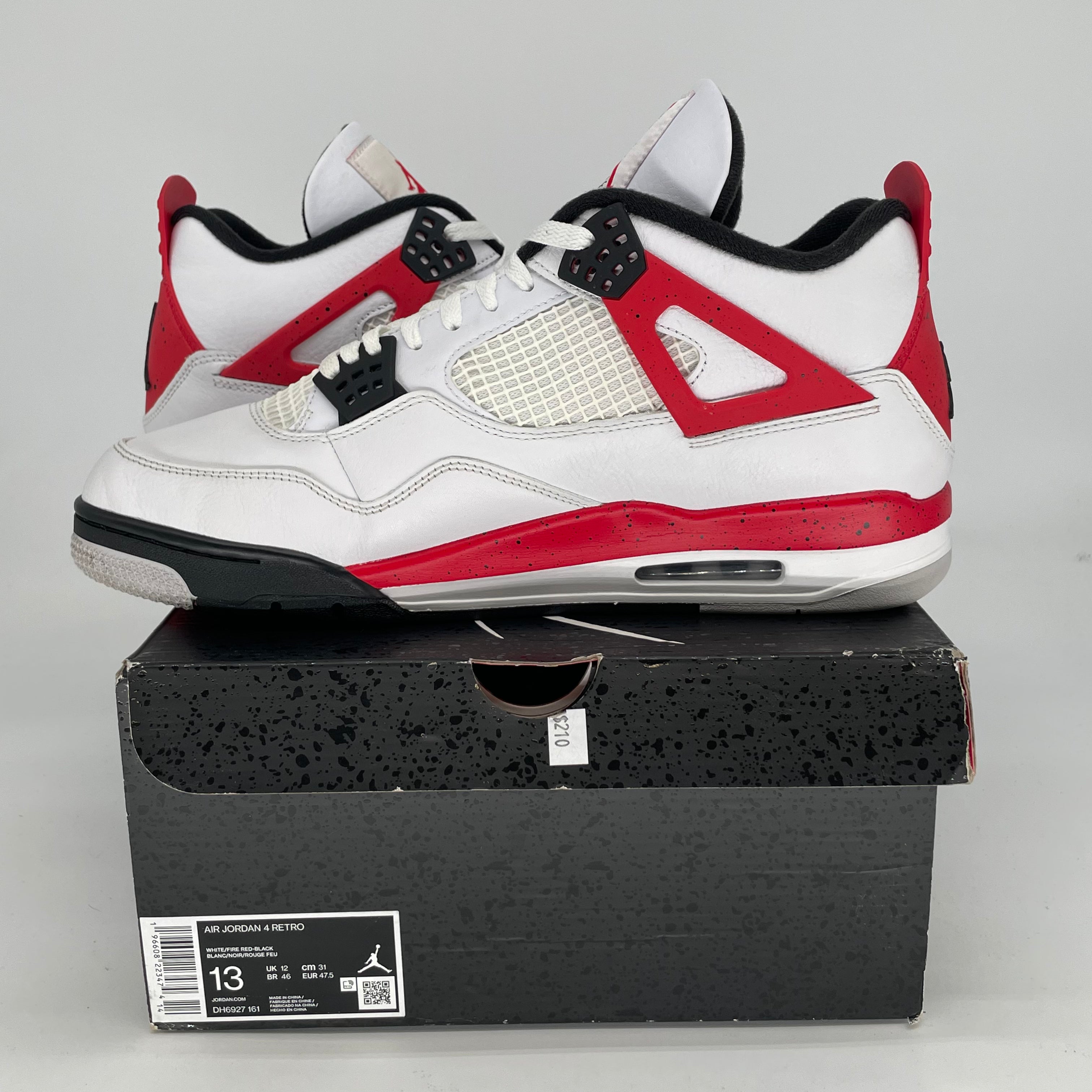 AIR JORDAN 4 Retro Red Cement Men's Basketball Shoes Size 13 - DH6927-161 | Authentic Sneakers for Streetwear & Basketball Games