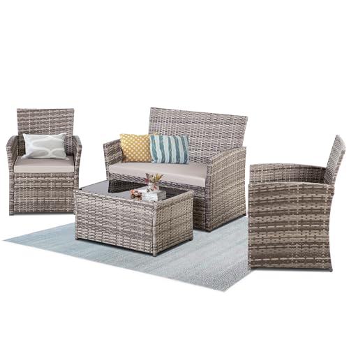 Gray Rattan/Gary Cushion