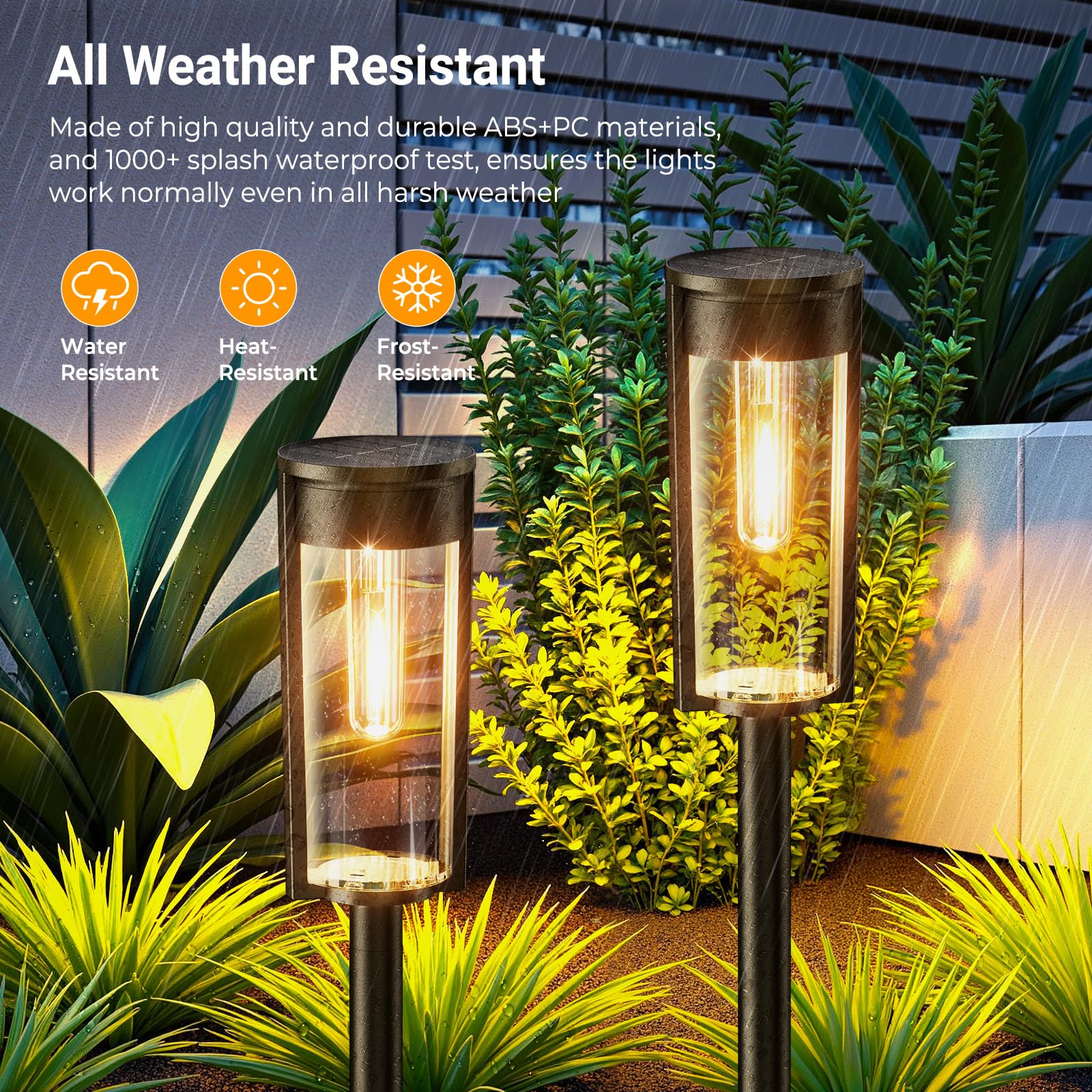 LETMY 8 Pack Solar Pathway Lights Outdoor, IP65 Waterproof Solar Landscape Lights with Auto On/Off - Perfect for Garden, Lawn, Walkway, Driveway, Yard & Outdoor Decor | Solar Powered LED Path Lighting for Night Safety & Ambience