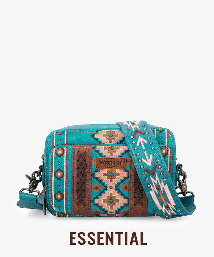 Wrangler Aztec Printed Crossbody Purse - Stylish Boho Shoulder Bag for Women | Perfect for Travel, Shopping & Everyday Use
