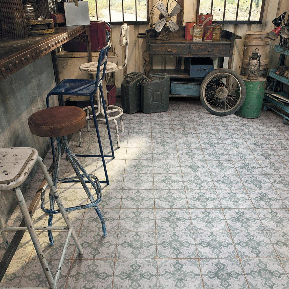 Heritage Struggimento Encaustic Look 200x200 Matte Porcelain Tile - Perfect for Kitchen Backsplash, Bathroom Walls & Flooring