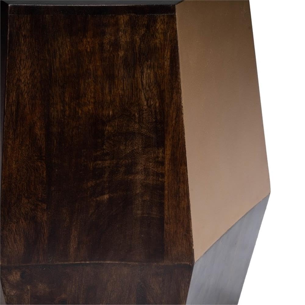 Modern Gold Wood Accent Table - Stylish Side Table for Living Room, Bedroom & Office - Perfect for Small Spaces & Home Decor
