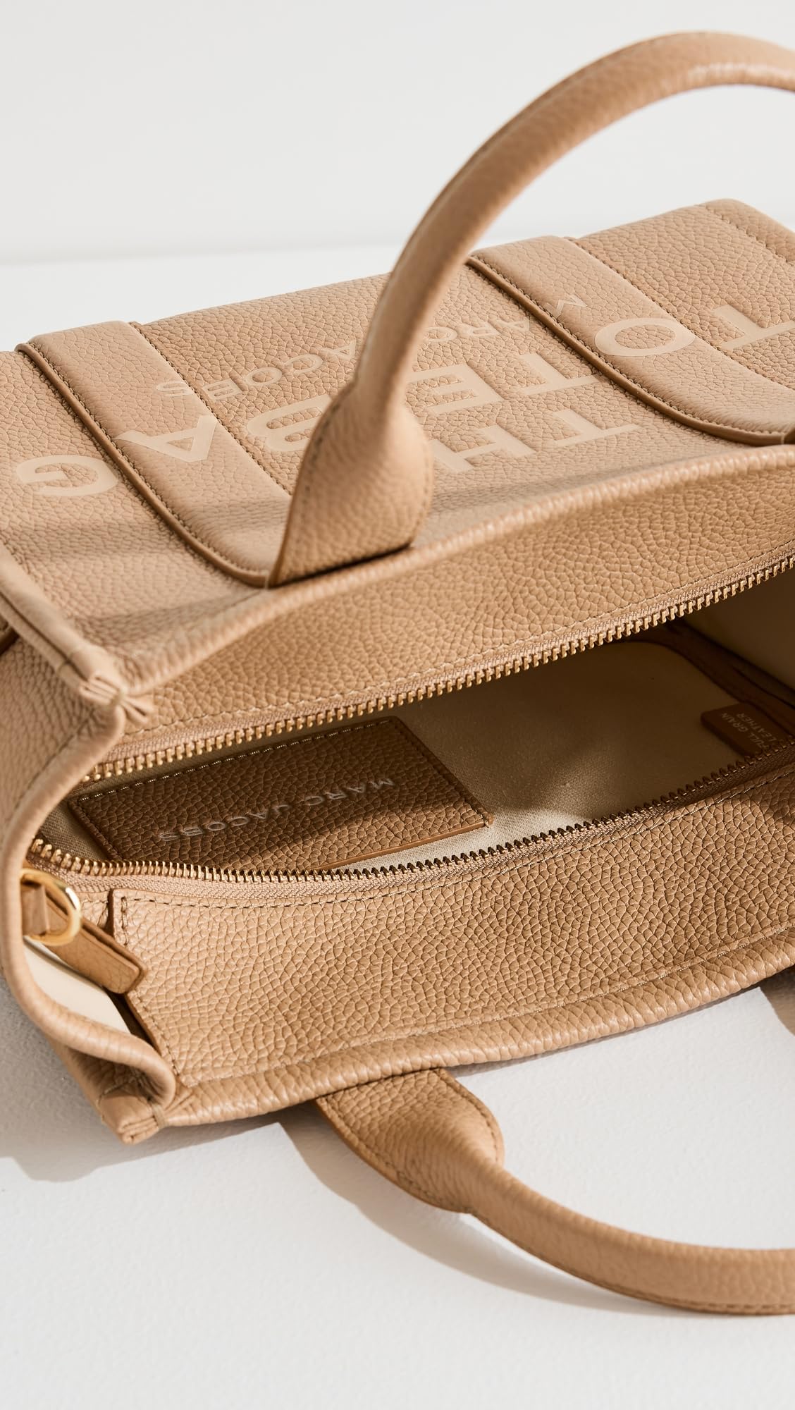 Marc Jacobs Women's The Small Tote Bag in Camel Tan - Stylish Leather Crossbody Purse for Work, Travel & Everyday Use