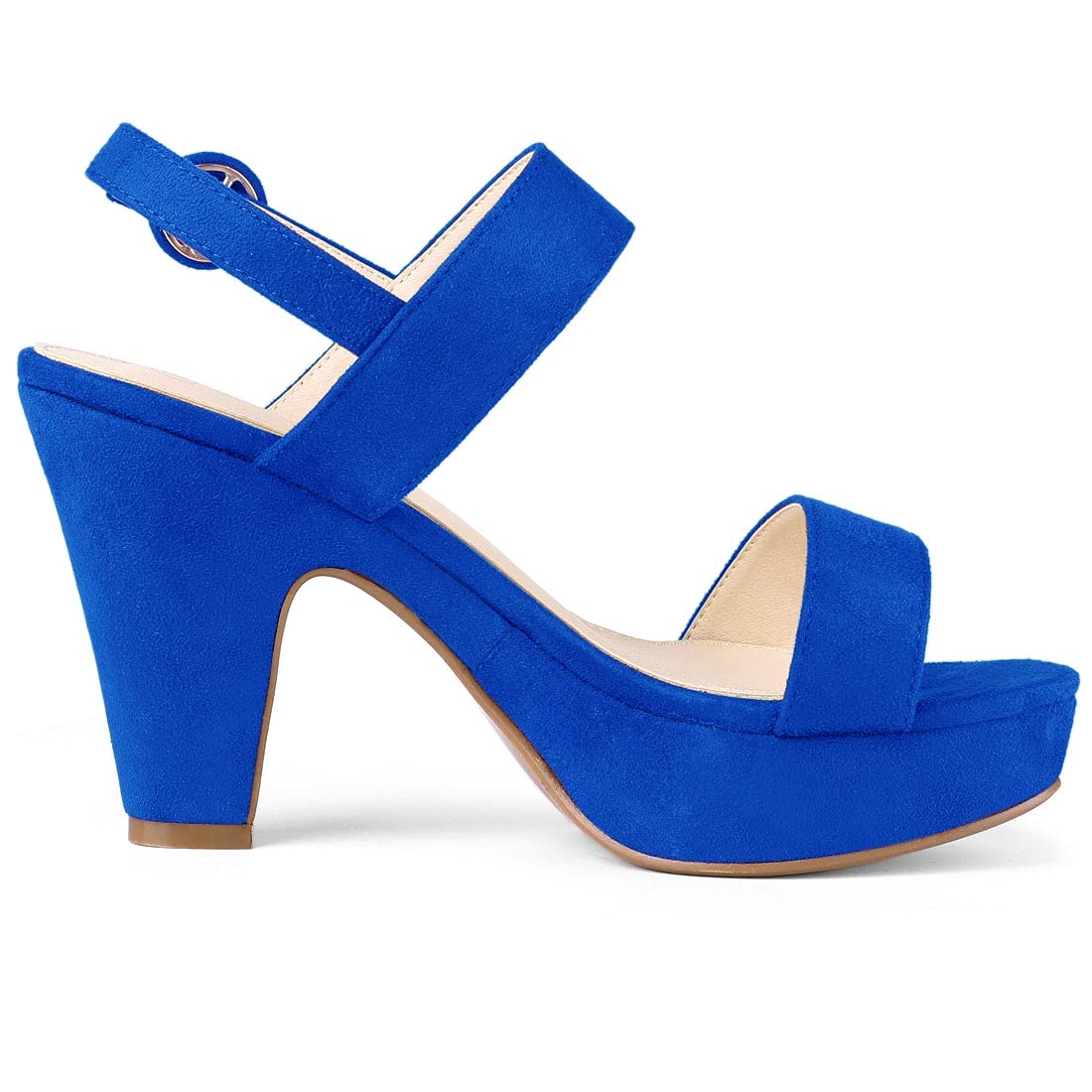 Allegra K Women's Chunky High Heel Slingback Platform Sandals - Comfortable & Stylish Dress Shoes for Parties, Weddings & Night Out