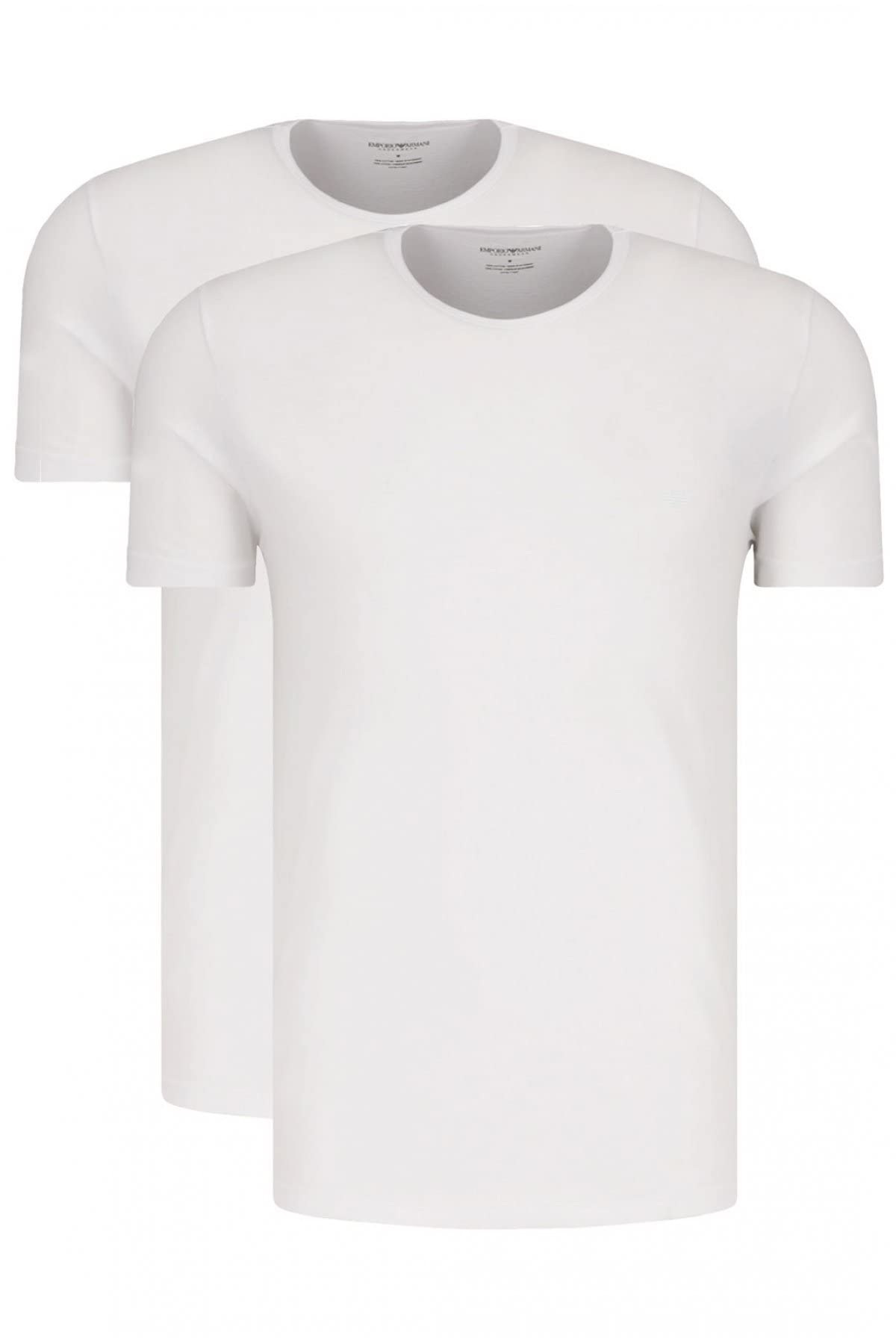 Emporio Armani Men's 2-Pack 100% Cotton Comfort Lounge T-Shirts - Soft Breathable Casual Tees for Relaxing at Home, Travel & Everyday Wear - Black