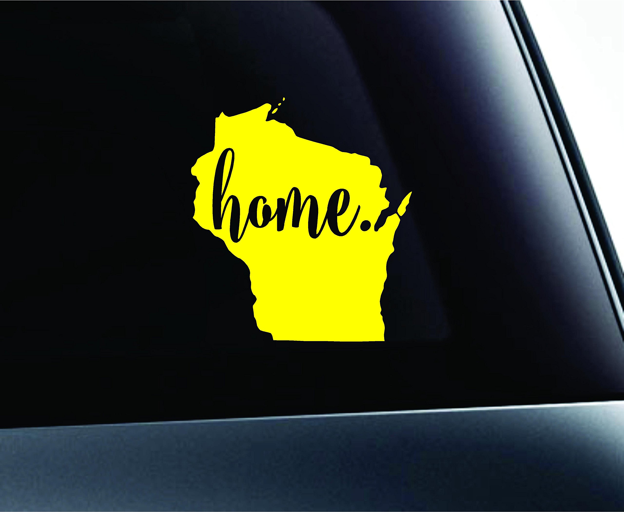 Wisconsin State Madison Sticker Decal for Car, Laptop & Home Decor - Yellow