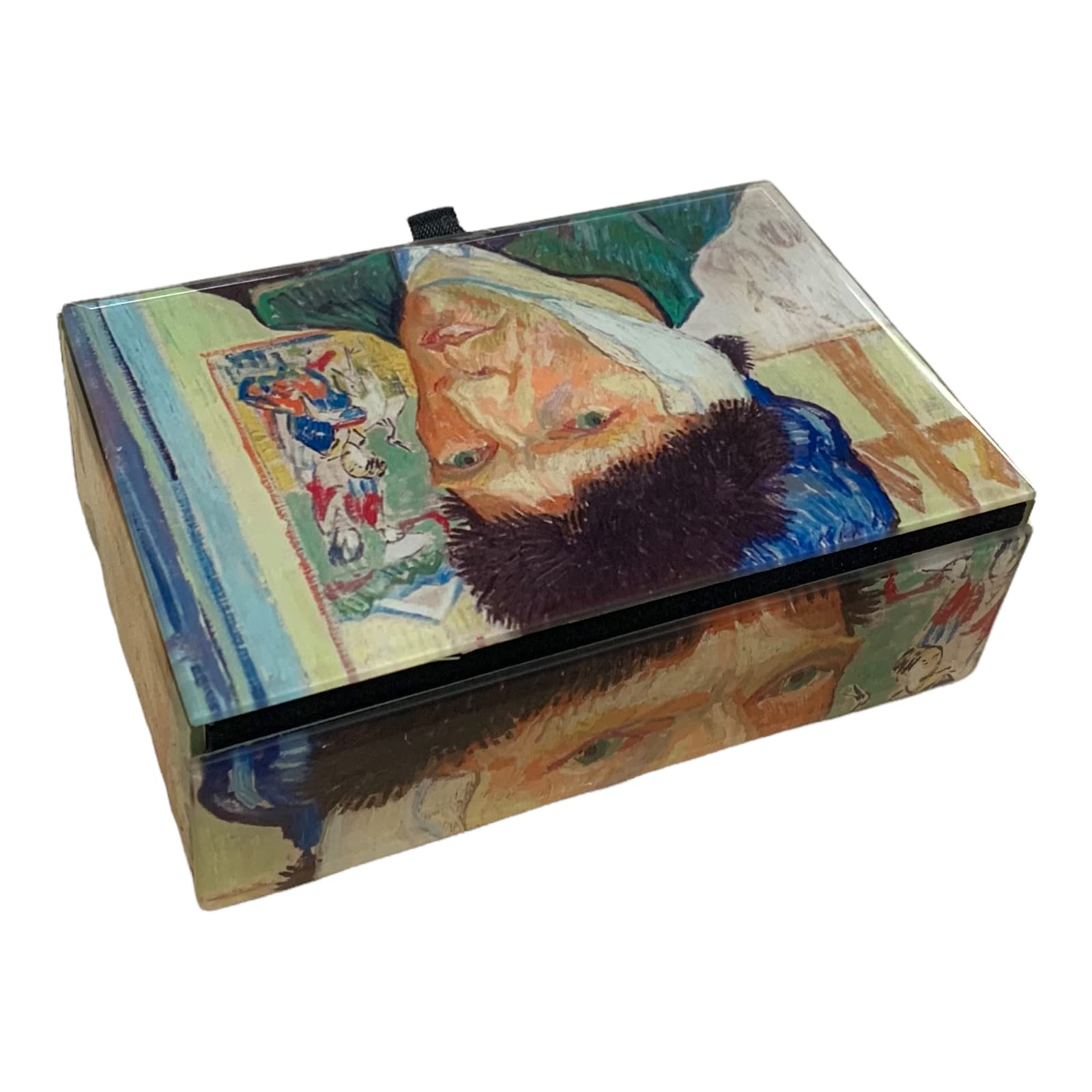 Van Gogh Jewelry Box - Self Portrait with Bandaged Ear Glass Keepsake Box for Rings & Necklaces - Perfect Gift for Art Lovers & Van Gogh Fans - Home Decor & Jewelry Storage Solution
