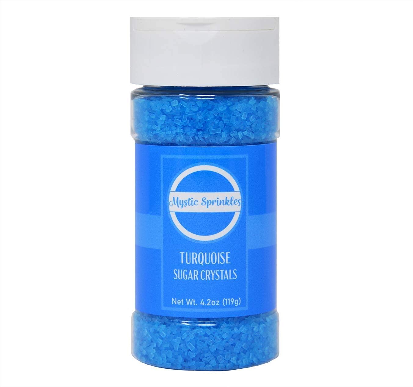 Mystic Sprinkles Sugar Crystals 4.2oz - Turquoise Blue for Baking & Decorating