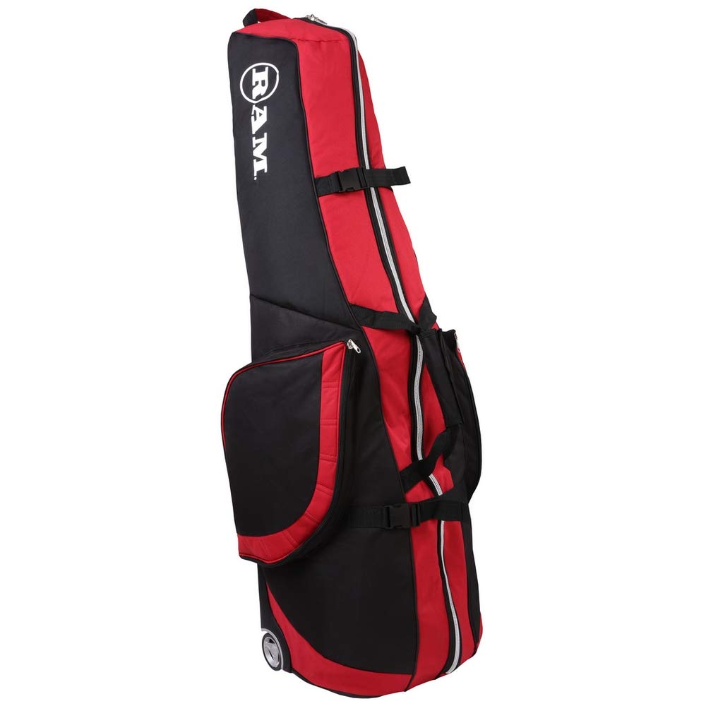 Ram FX Golf Travel Cover Deluxe Padded Wheeled Flight Bag - Durable Protection for Air Travel and Club Storage
