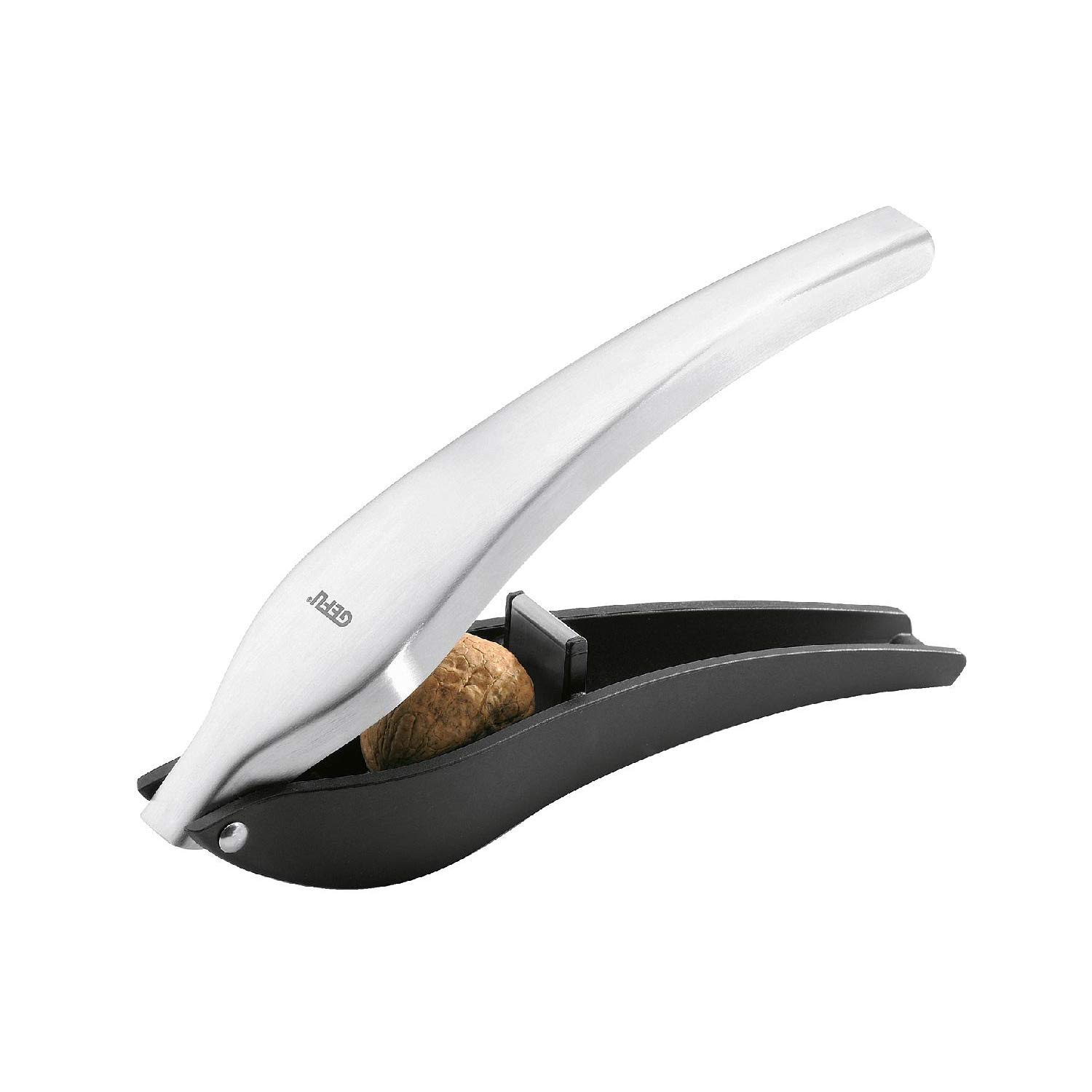 Premium Gefu Nutcracker Manolo - Heavy Duty 2-Compartment Kitchen Tool for Cracking Nuts & Shellfish | Durable Stainless Steel Design | Perfect for Holiday Baking, Party Snacks & Seafood Prep