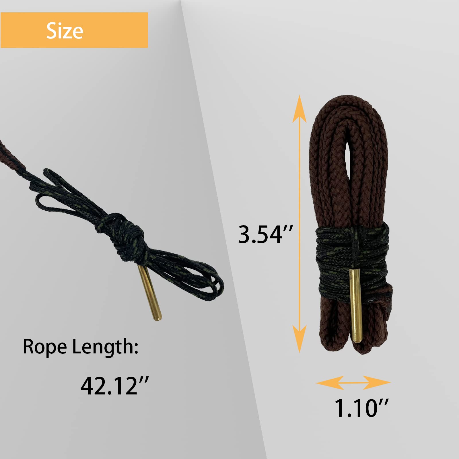 2 Pack Gun Cleaning Snake - Rifle Bore Cleaning Rope for Pistol, Handgun, Shotgun (.22, .223, 5.56mm, .380, 9mm, 12GA, .308, .357, .44, .45 Caliber) | Quick & Easy Firearm Maintenance for Hunting & Range Shooting