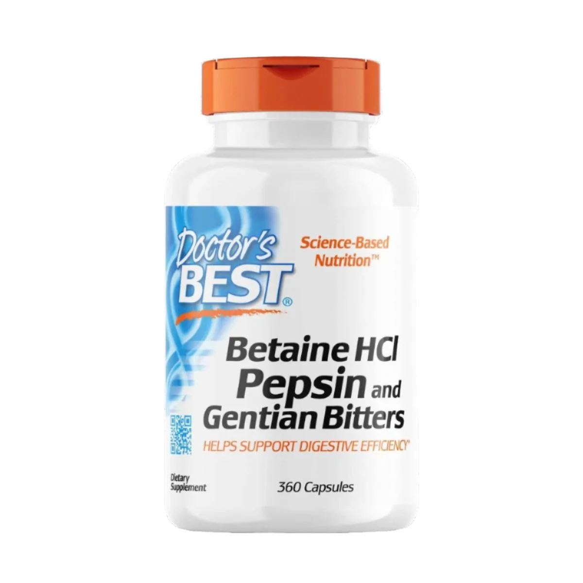 Doctor's Best Betaine HCL with Pepsin & Gentian Bitters - 360 Capsules for Digestive Support | Stomach Acid Relief & Gut Health Supplement | Ideal for Heartburn, Bloating & Protein Digestion