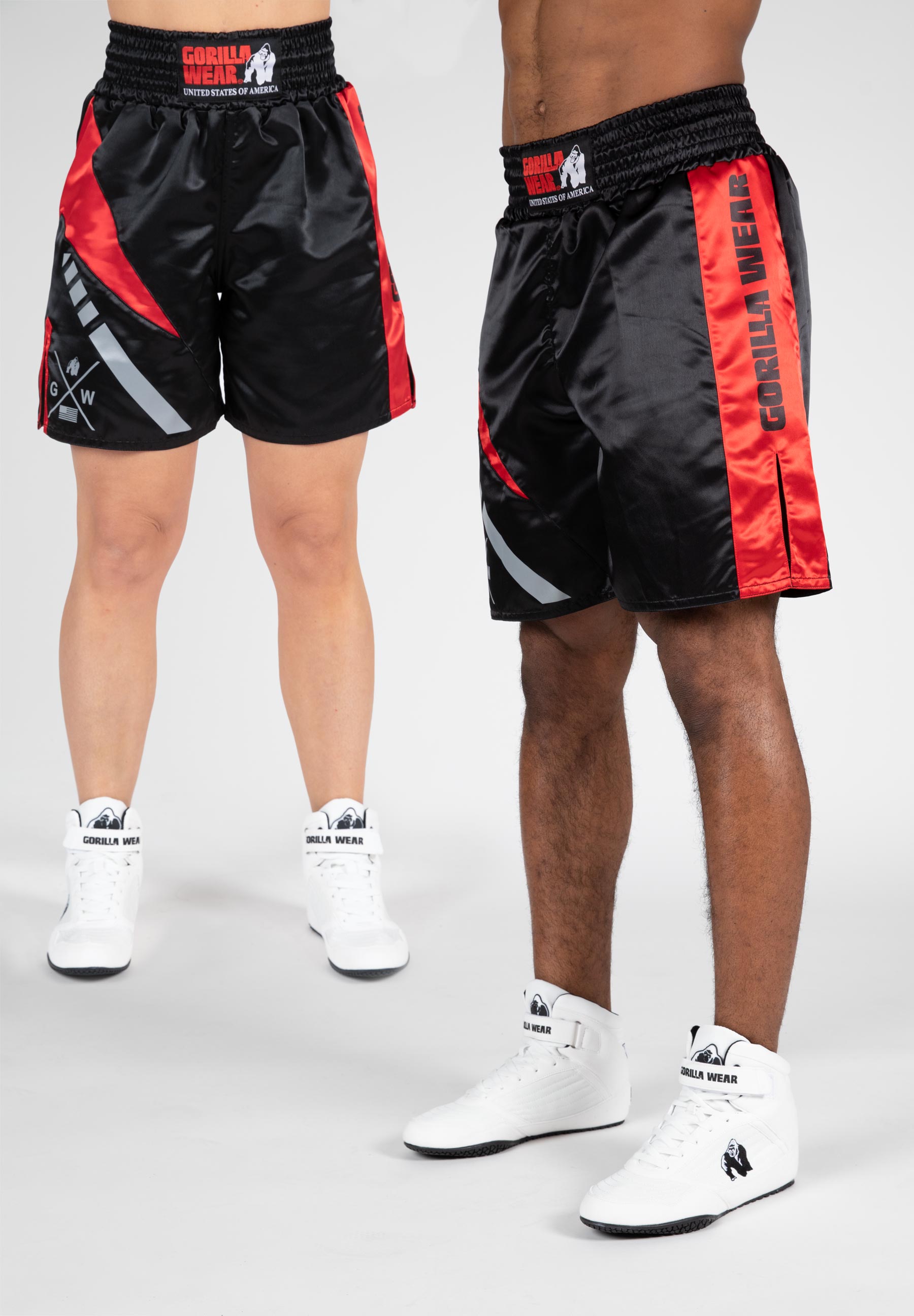 Hornell Unisex Boxing Shorts - Black/Red - Breathable & Comfortable for Training, Sparring & MMA Workouts