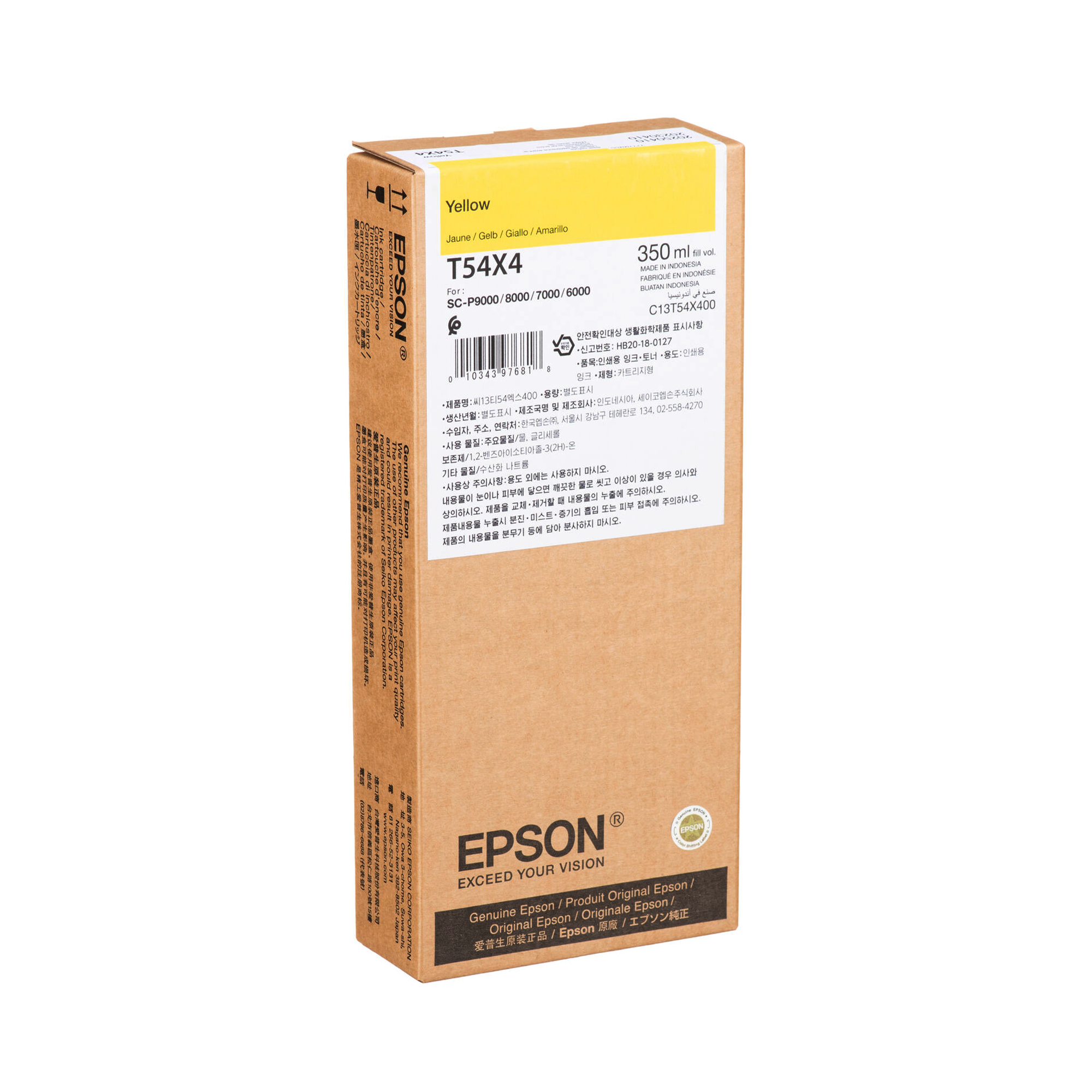 Epson T54X400 UltraChrome HD Yellow Ink Cartridge 350mL - Compatible with SureColor P-Series Printers | High-Quality Photo & Art Printing for Professionals